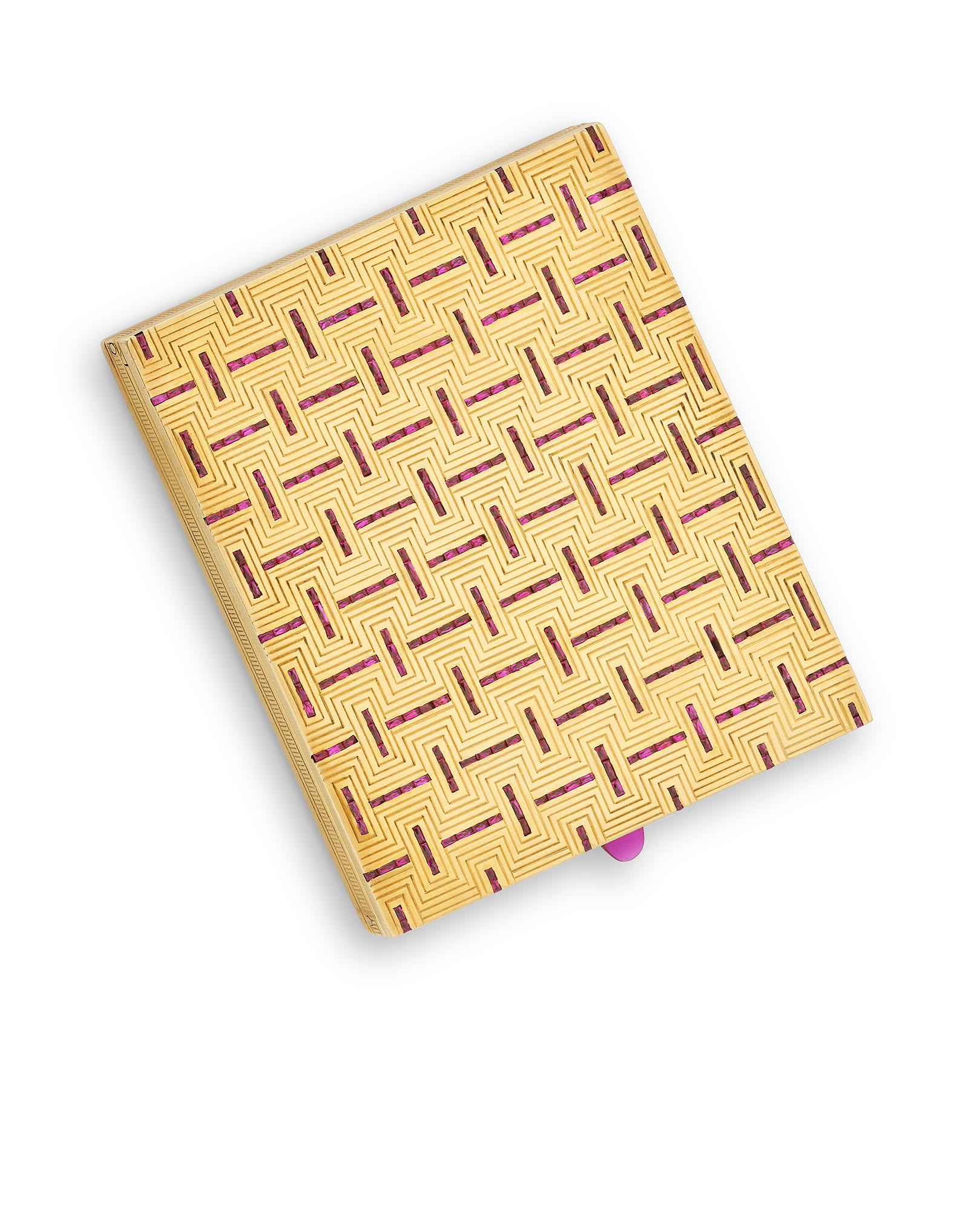 <p><strong>CHARLES HOLL</strong>&nbsp;<em>Gold and ruby cigarette case</em></p>
