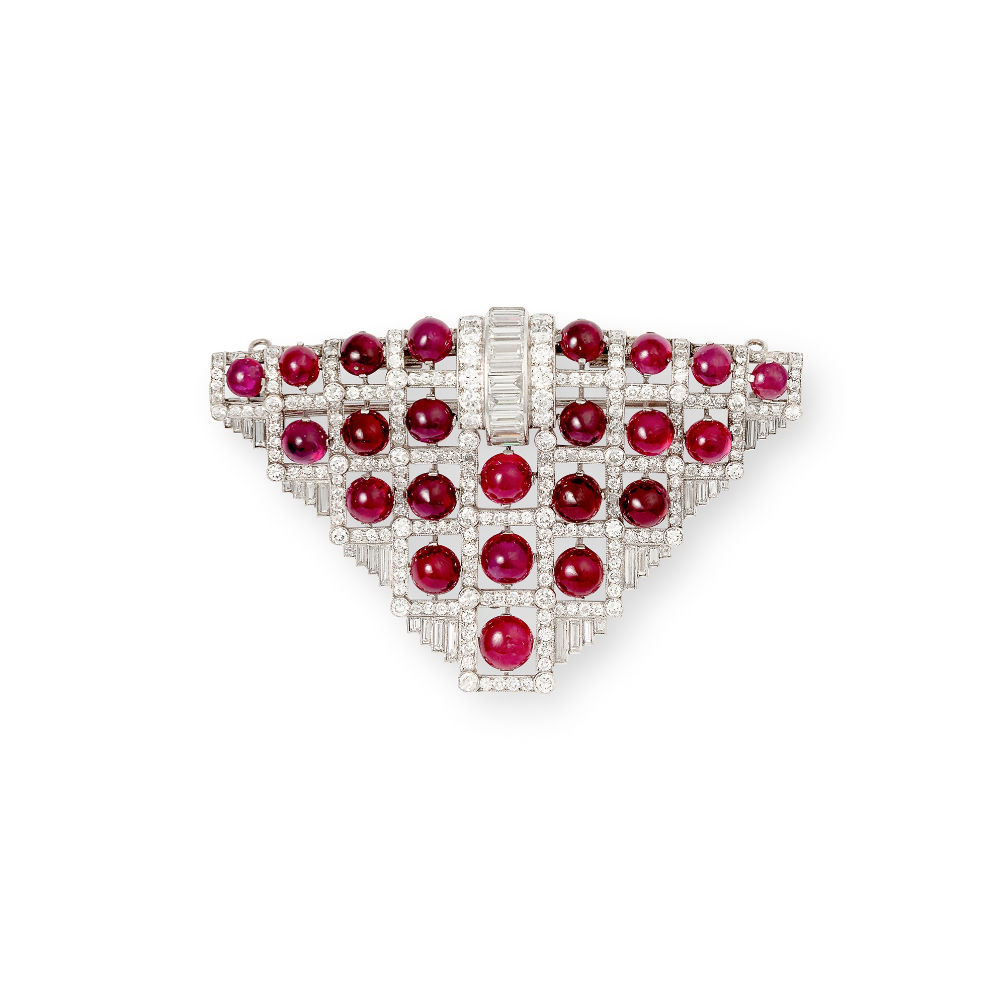 <p><em>Ruby and diamond brooch,</em>&nbsp;circa 1930</p>

