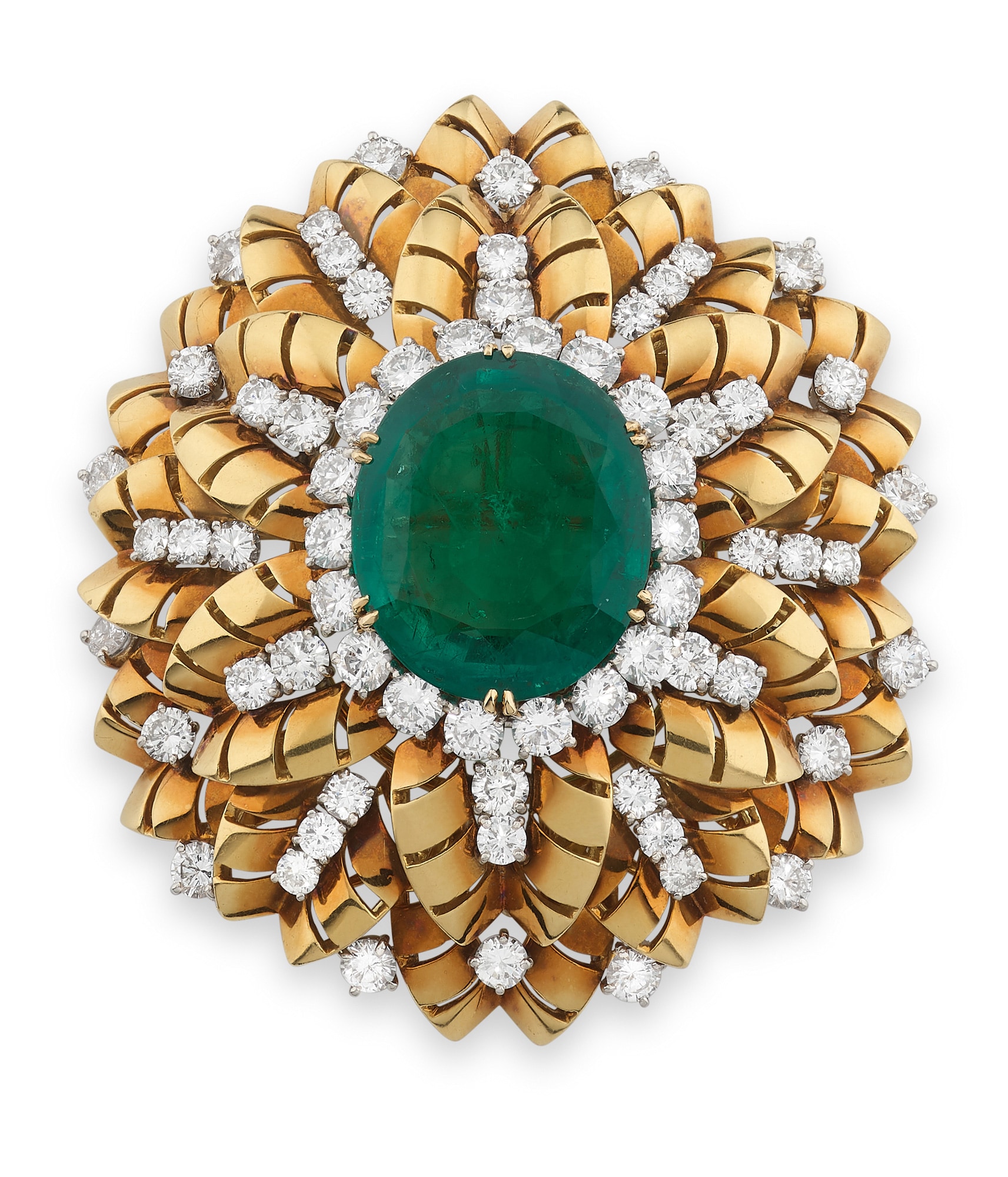 <p><strong>HARRY WINSTON&nbsp;</strong><em>Emerald and diamond pendant/brooch, weighing 24.72 carats, Colombia, with indications of faint traditional clarity enhancement,&nbsp;</em>circa 1976</p>
