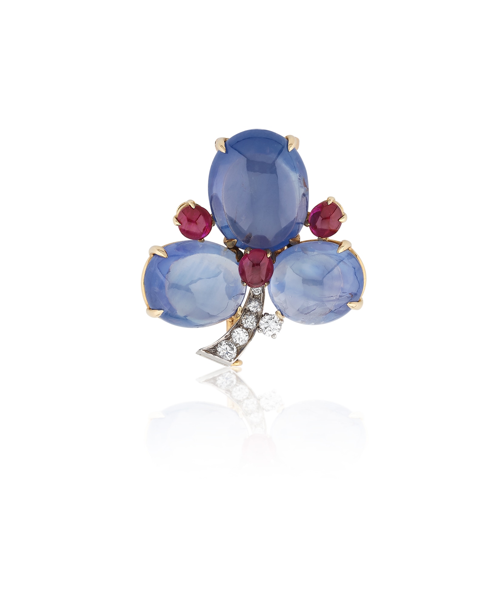 <p><strong>BULGARI</strong>&nbsp;<em>Sapphire, ruby and diamond brooch</em></p>

