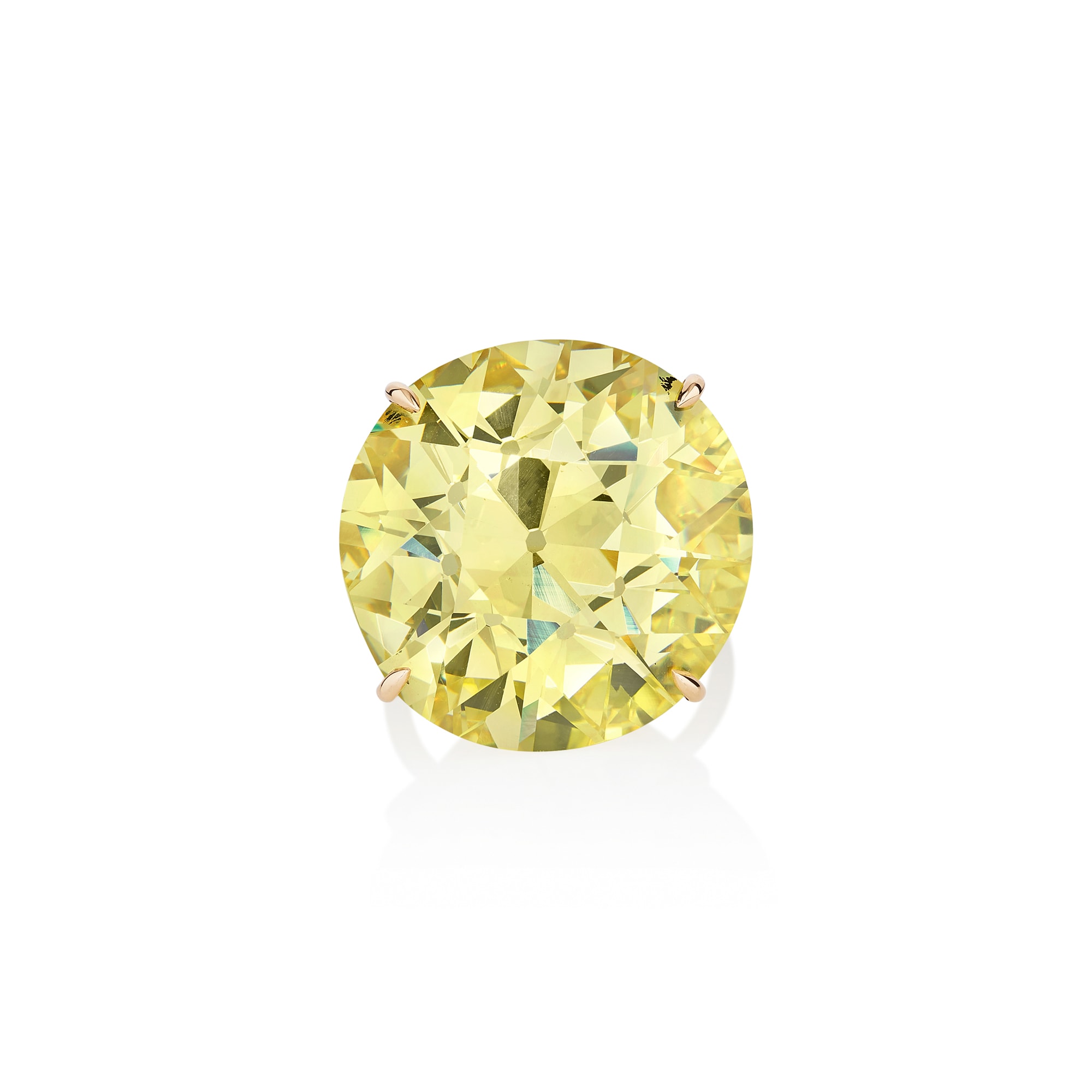 <p><em>Fancy Intense Yellow diamond ring weighing 40.54 carats, VS1 Clarity</em></p>
