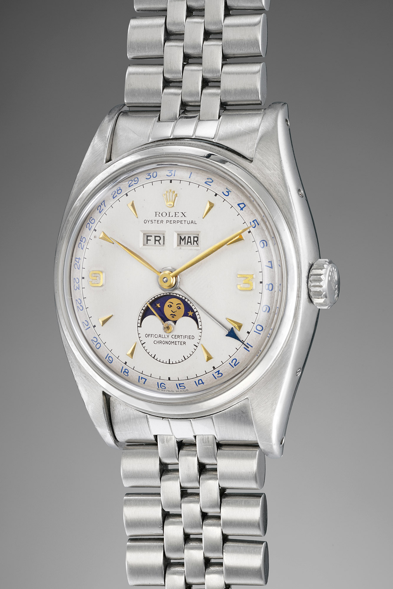 An extremely rare and important stainless steel Rolex Reference 6062 with two-tone dial
