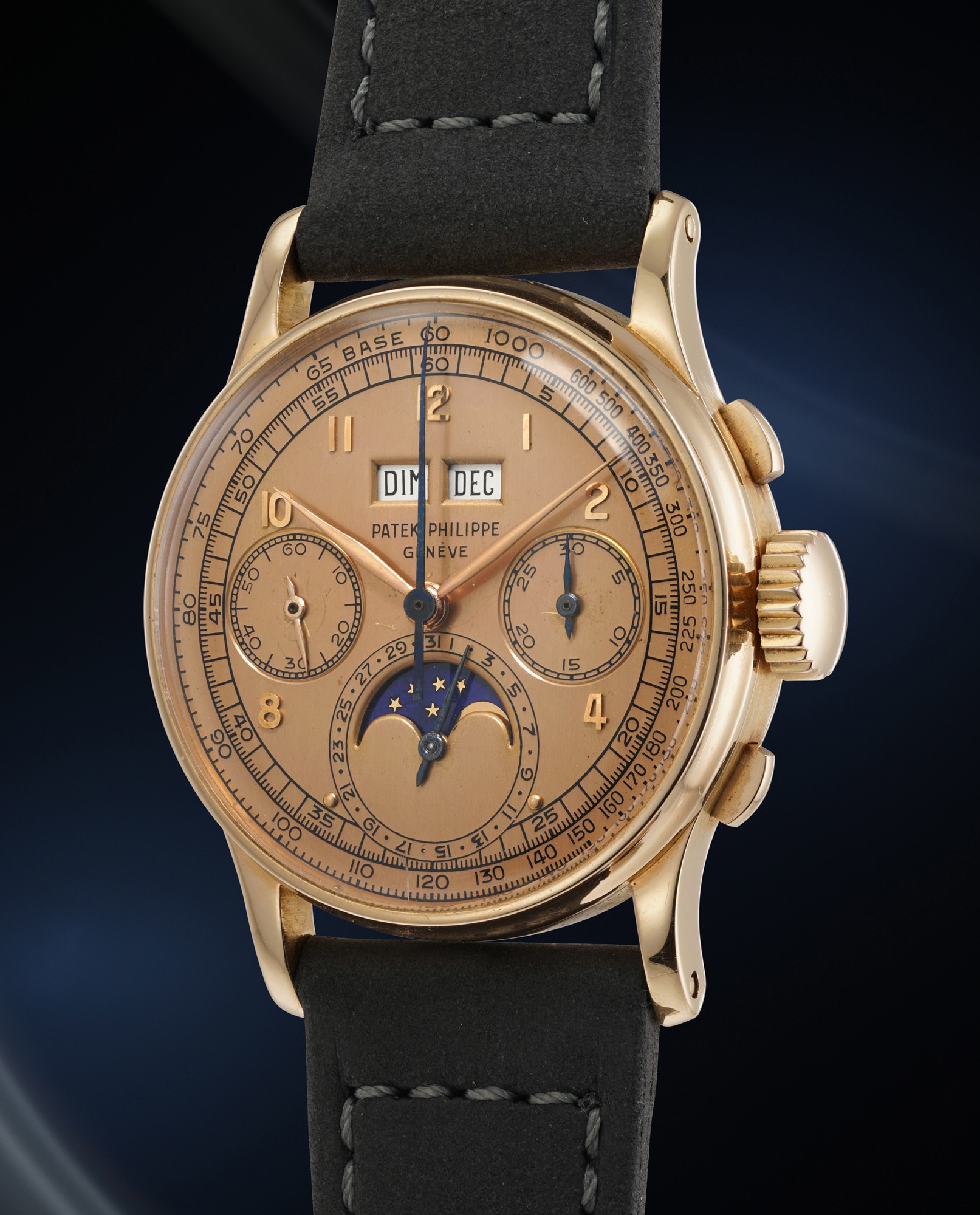 <p><strong>Patek Philippe</strong>. Perpetual Calendar Chronograph Ref. 1518, in pink gold with pink dial</p>
