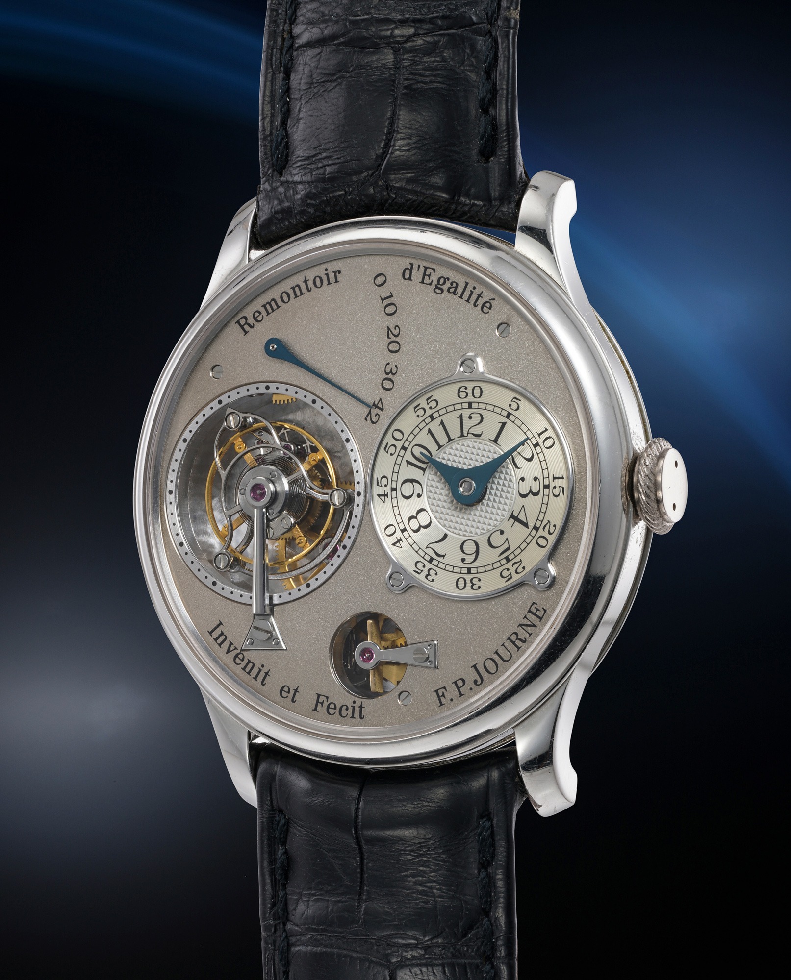 <p><strong>F.P. Journe.</strong>&nbsp;Tourbillon Souverain in platinum</p>
