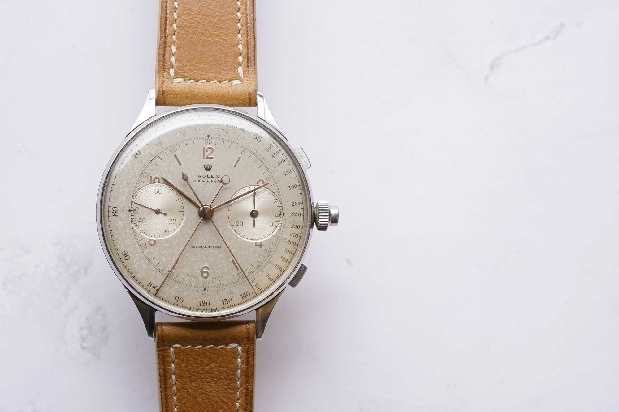 An extraordinarily rare, oversized stainless steel Rolex reference 4113 split-seconds chronograph, one of twelve ever made