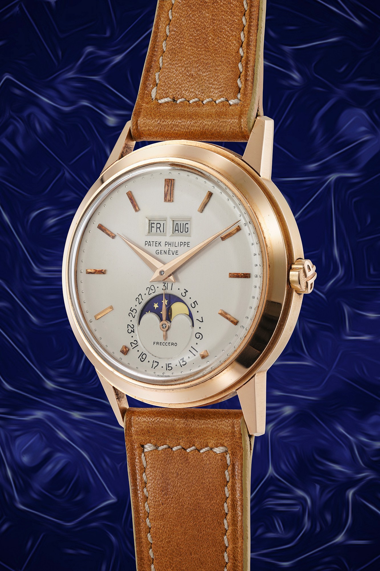 <p><strong>PATEK PHILIPPE</strong> <em>&quot;Padellone&quot; Ref. 3448, the only known in pink gold</em></p>
