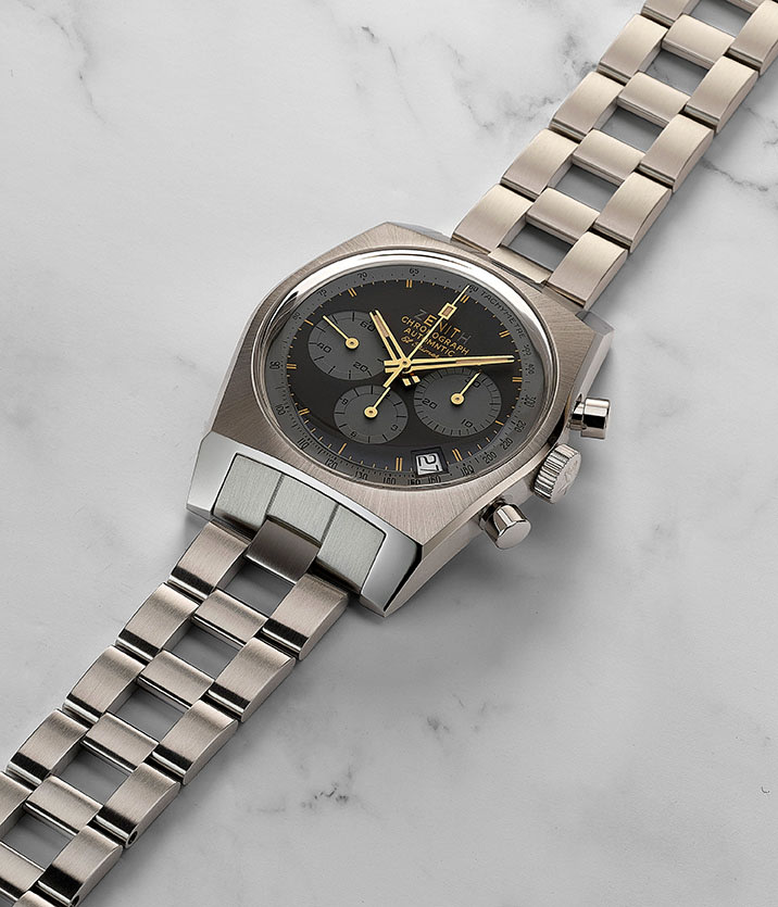 <p>A unique stainless steel Zenith chronograph sold with proceeds going to charity</p>
