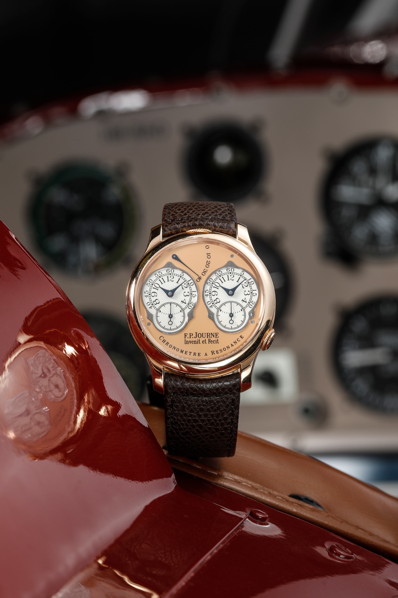 <p><strong>F.P. Journe</strong>, Chronom&egrave;tre &agrave; R&eacute;sonance in Pink Gold</p>
