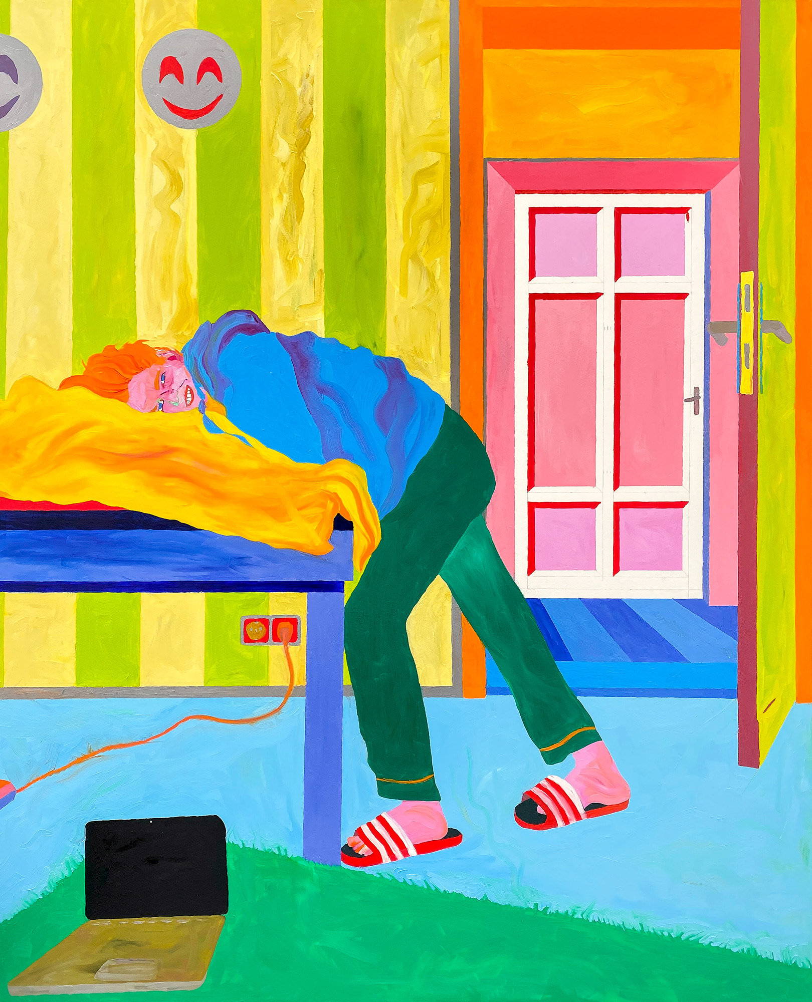 <p><strong>NAVOT MILLER</strong> <em>Giulia in her room with Alex's artworks, 2021</em></p>