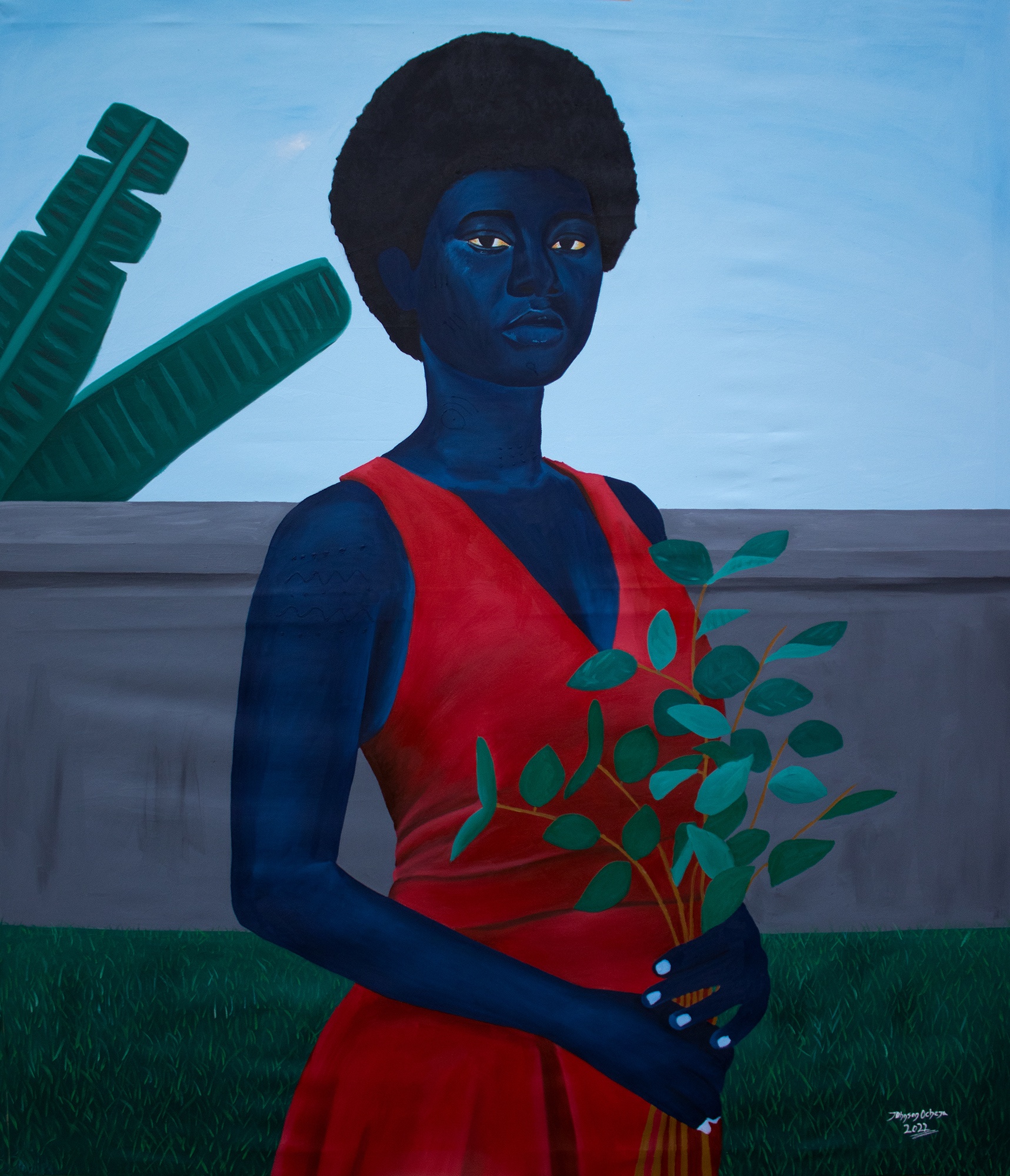 <p><strong>JOHNSON OCHEJA</strong> <em>Lady with the Branches</em>, 2022</p>