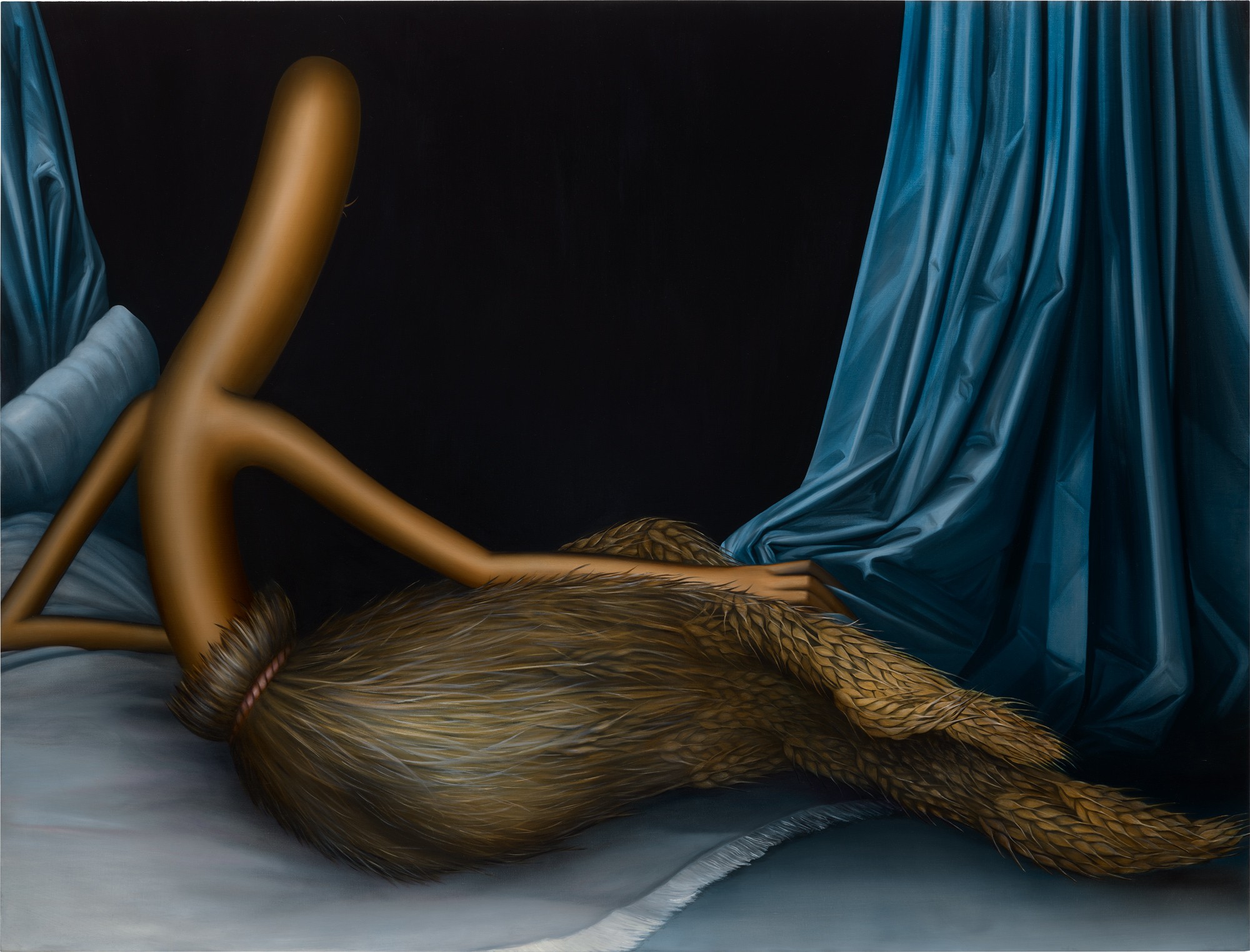 <p><strong>EMILY MAE SMITH</strong> <em>Gleaner Odalisque</em>, Painted in 2019</p>