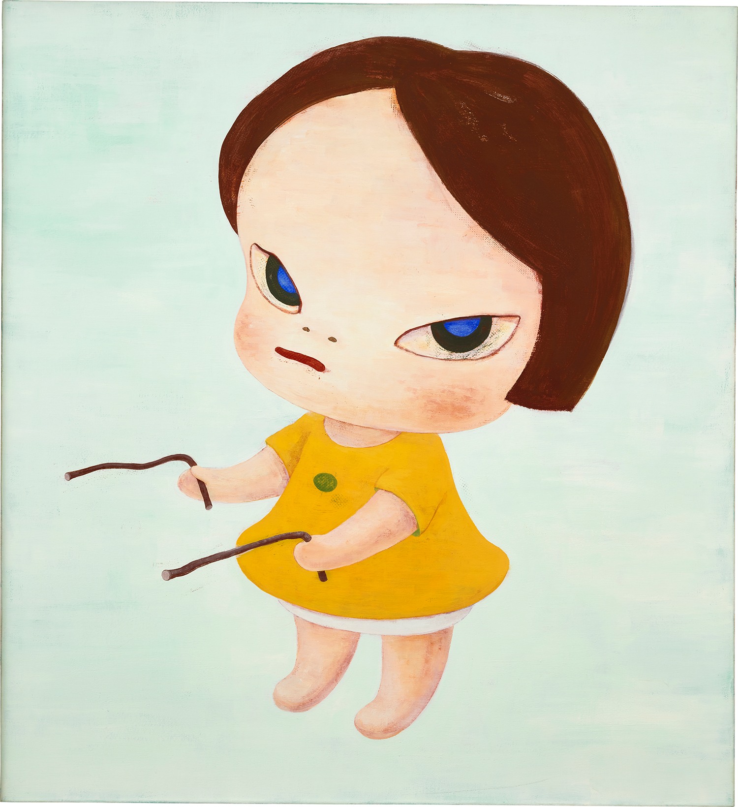 人物画　油絵　奈良美智　女の子と草原　F6　額付き　手描き　肉筆 人物画 油絵 奈良美智 女の子と草原 F6 額付き 手描き 肉筆
