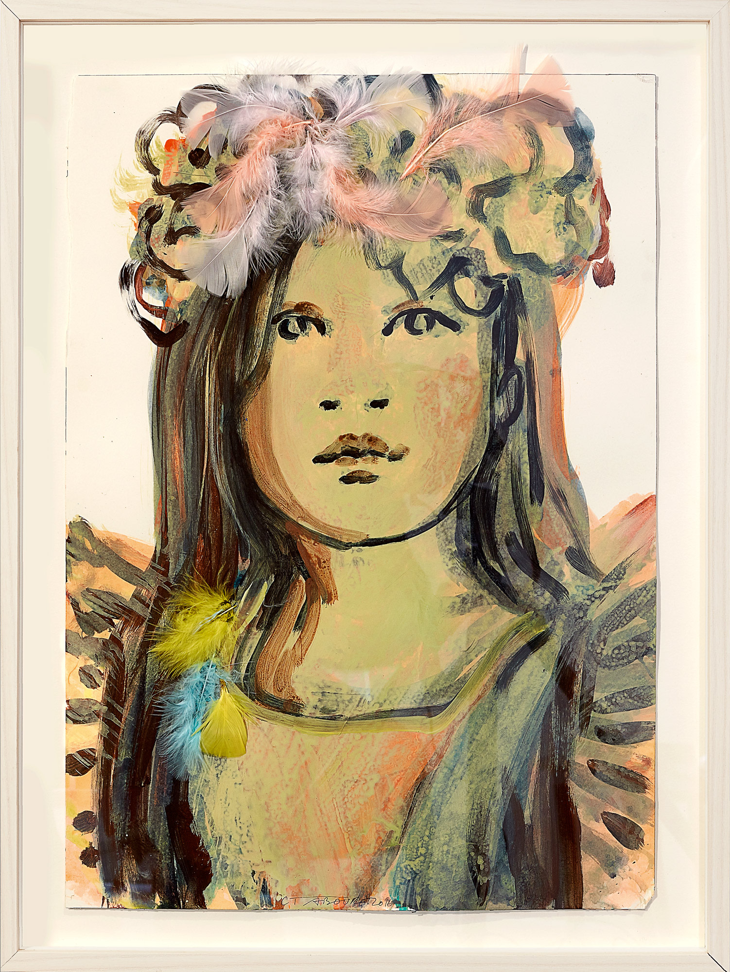 <p><strong>CLAIRE TABOURET</strong> <em>Portrait with Feathers</em>, 2017</p>