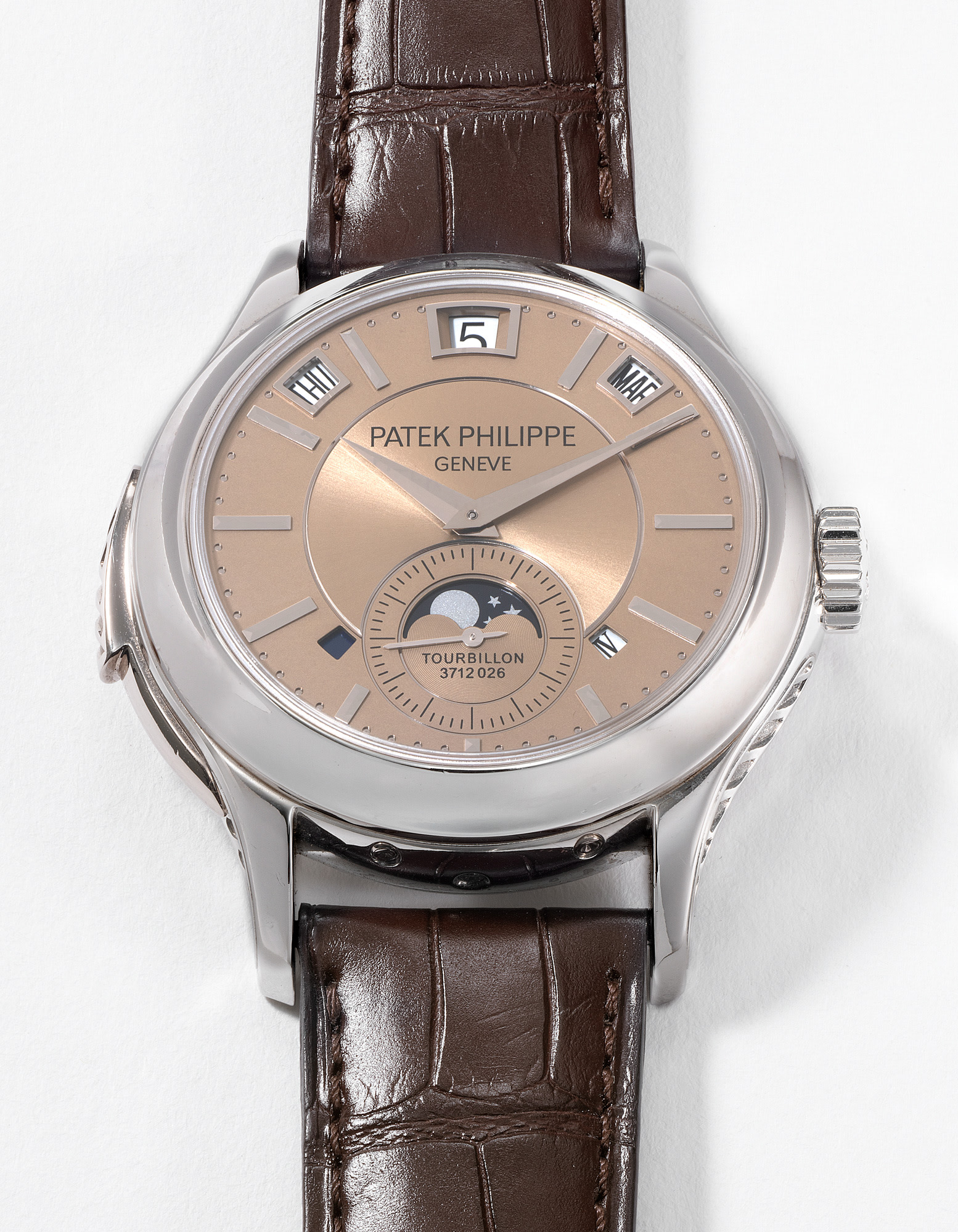 <p><strong>PATEK PHILIPPE </strong> <em>ref. 5207P-001, platinum minute repeating perpetual calendar tourbillon wristwatch</em>, circa 2010</p>