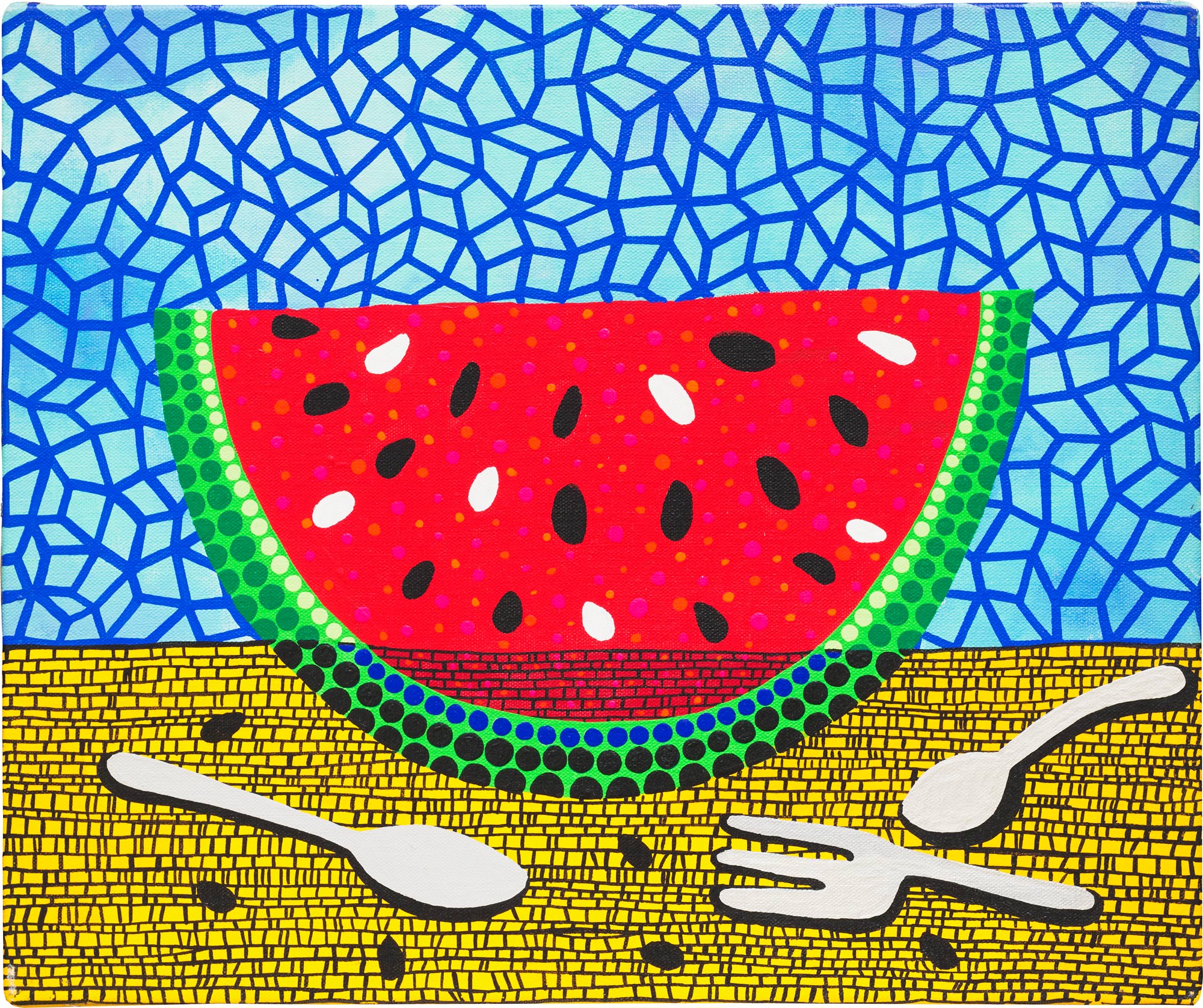 <p><strong>YAYOI KUSAMA</strong> <em>Watermelon and Fork,</em> 1989</p>