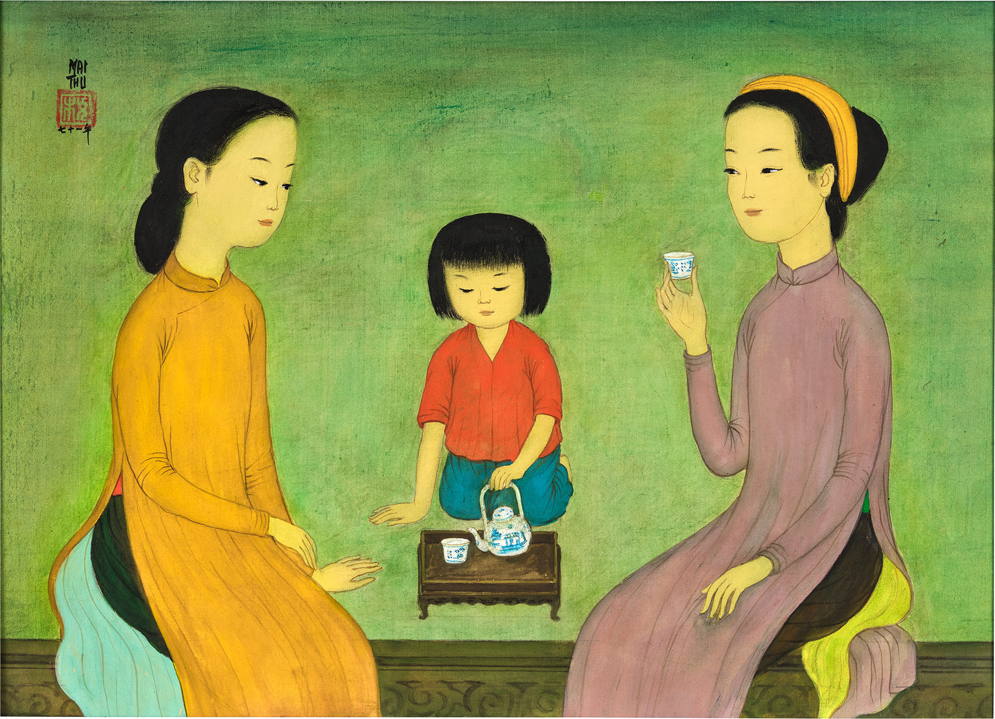 <p><strong>MAI TRUNG THỨ</strong> <em>Girl Serving Tea</em>, 1971</p>