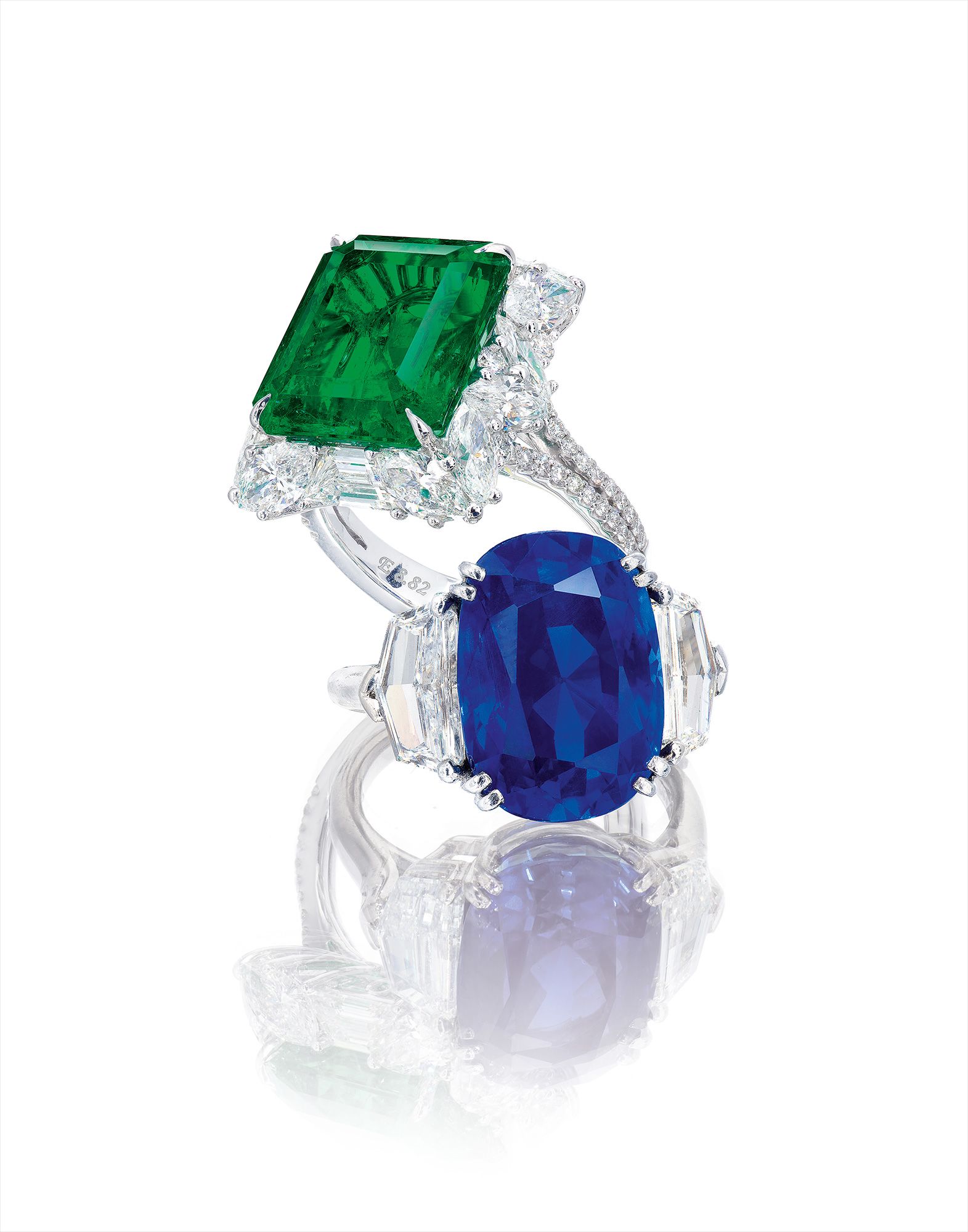 A Sapphire and Diamond Ring, Bulgari and a Fine Emerald and Diamond ring