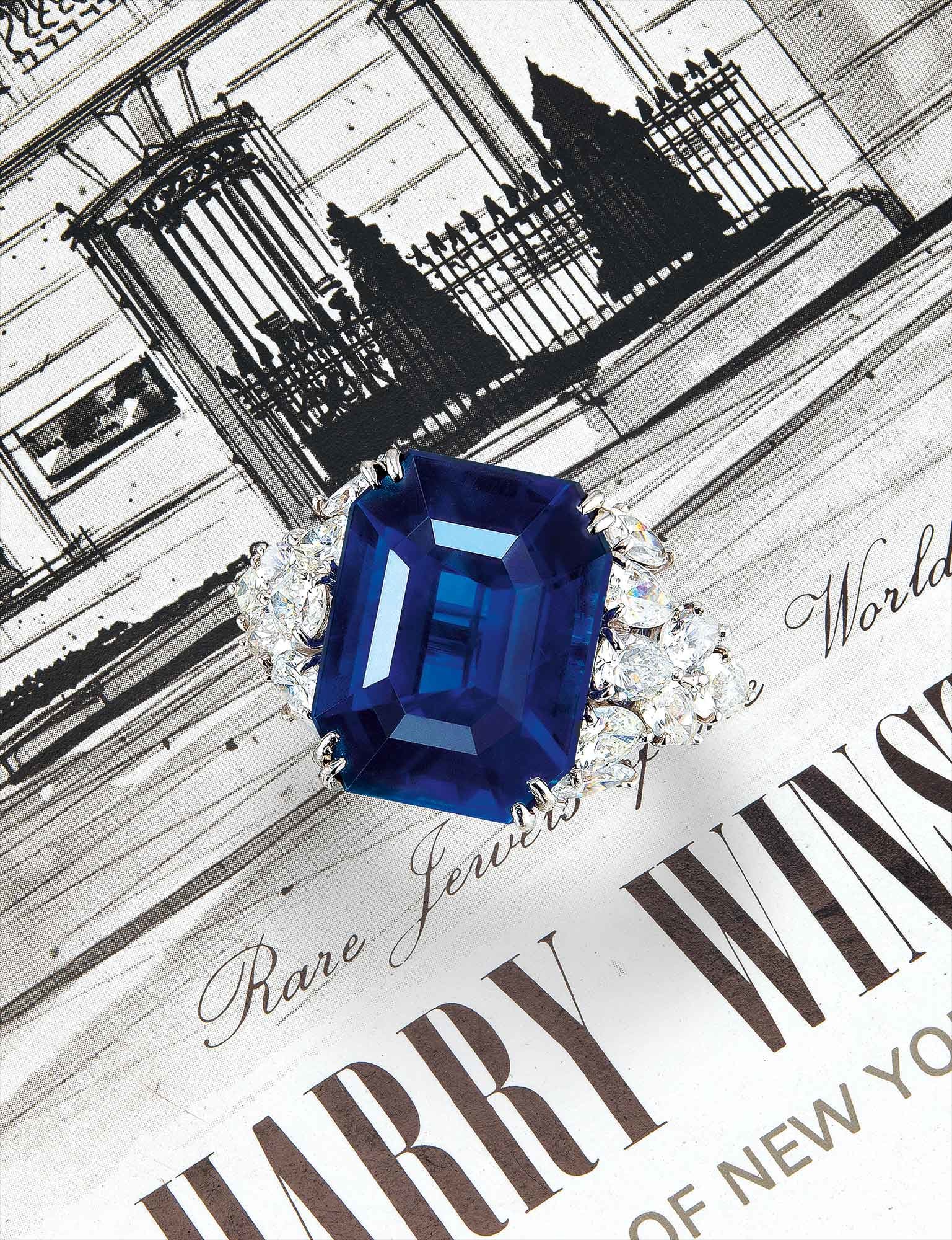 A Very Fine Burmese Royal Blue Sapphire and Diamond Ring, Harry Winston<br />
