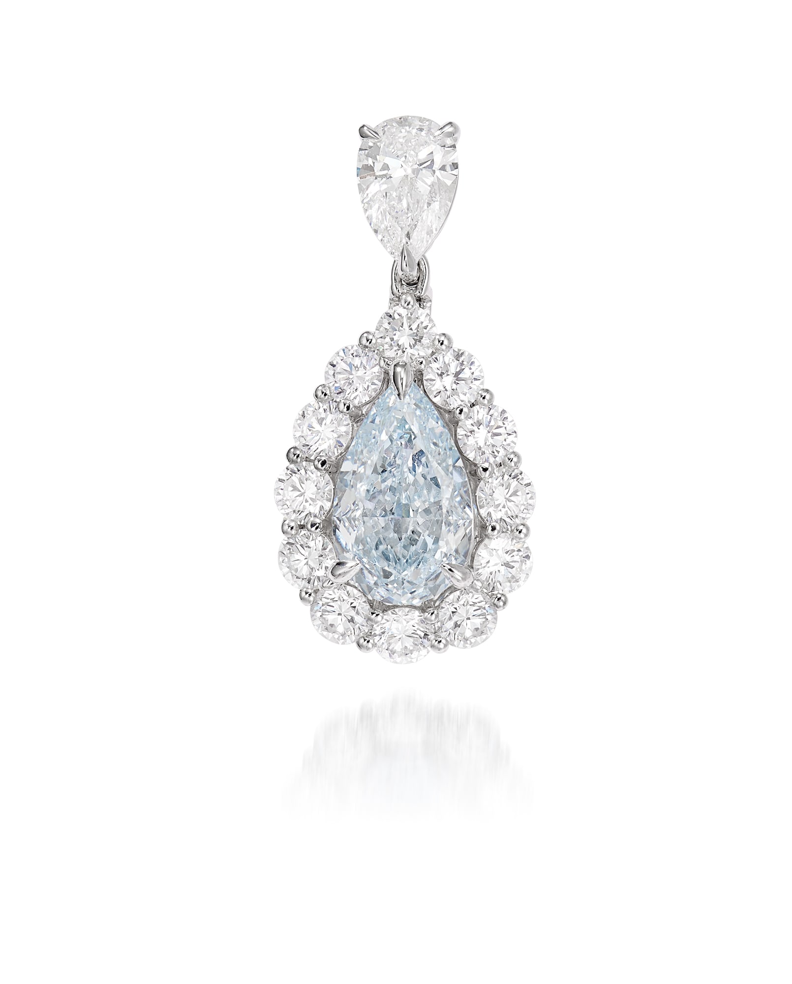 <p>A Fancy Blue Diamond and Diamond Pendant</p>