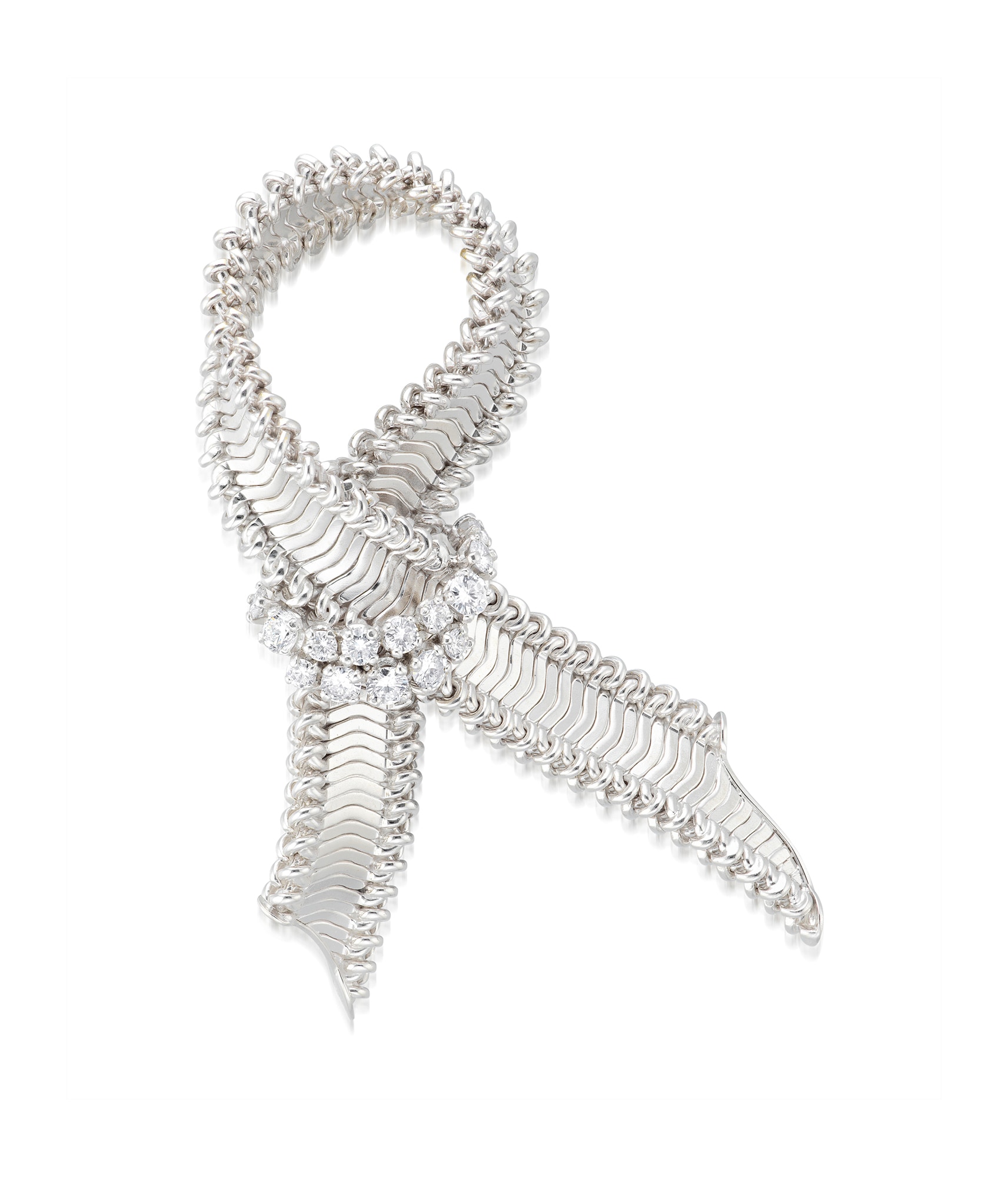 <p><strong>CARTIER</strong> <em>White Gold and Diamond Brooch</em></p>