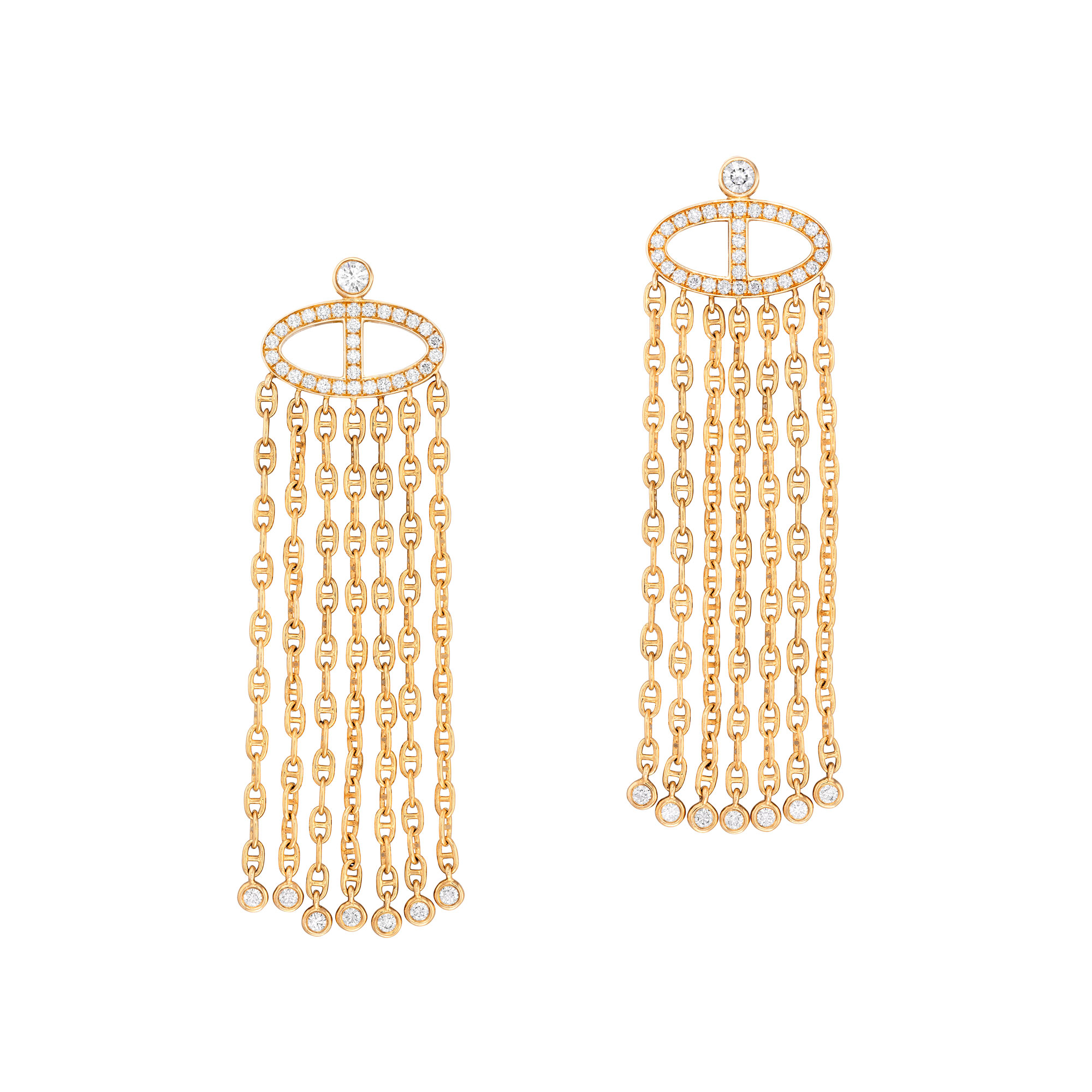 <p><strong>HERMÈS</strong> <em>Pair of Diamond Ear Pendants, 'Chaine d'ancre Calypso'</em></p>