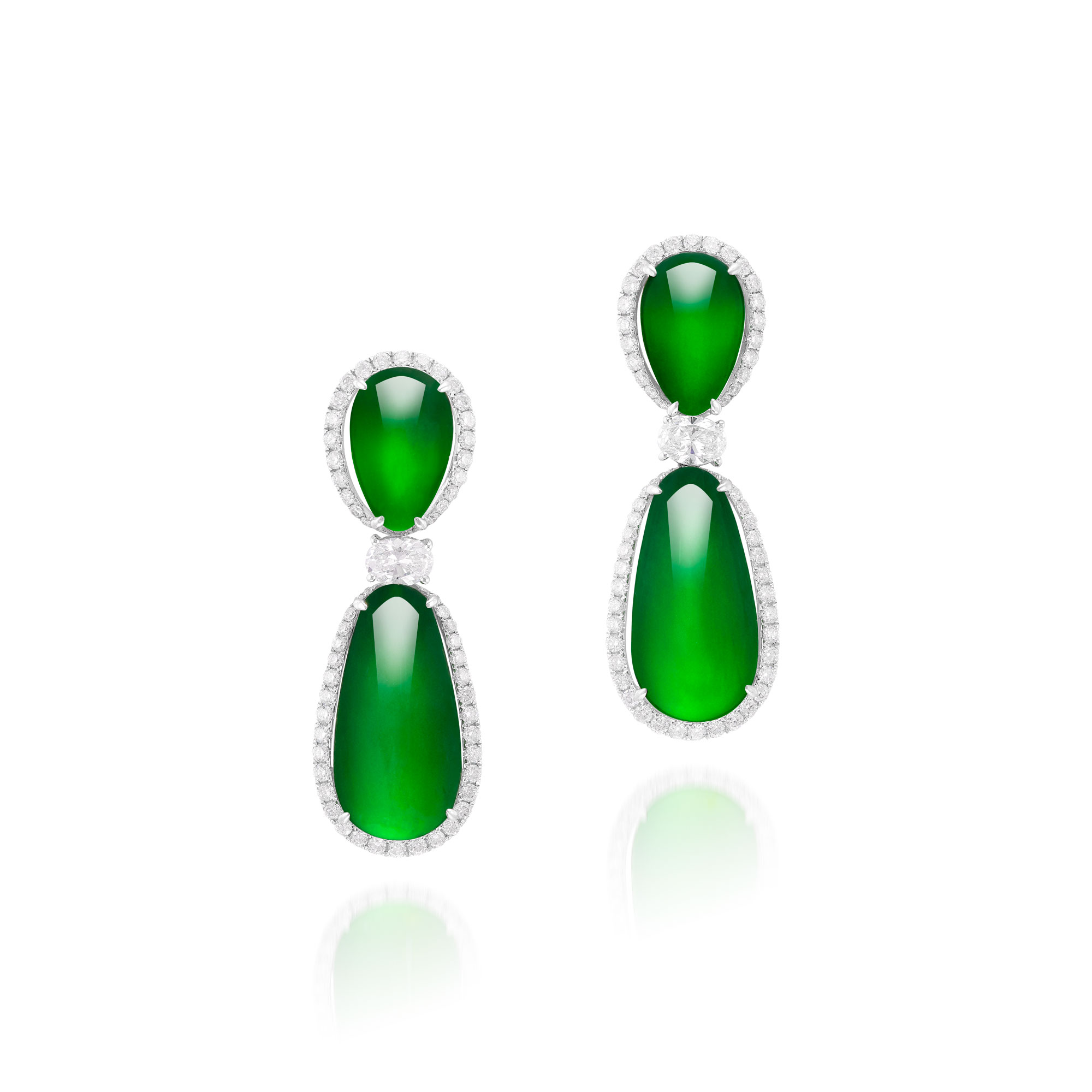<p><em>Jadeite and Diamond Earrings</em></p>