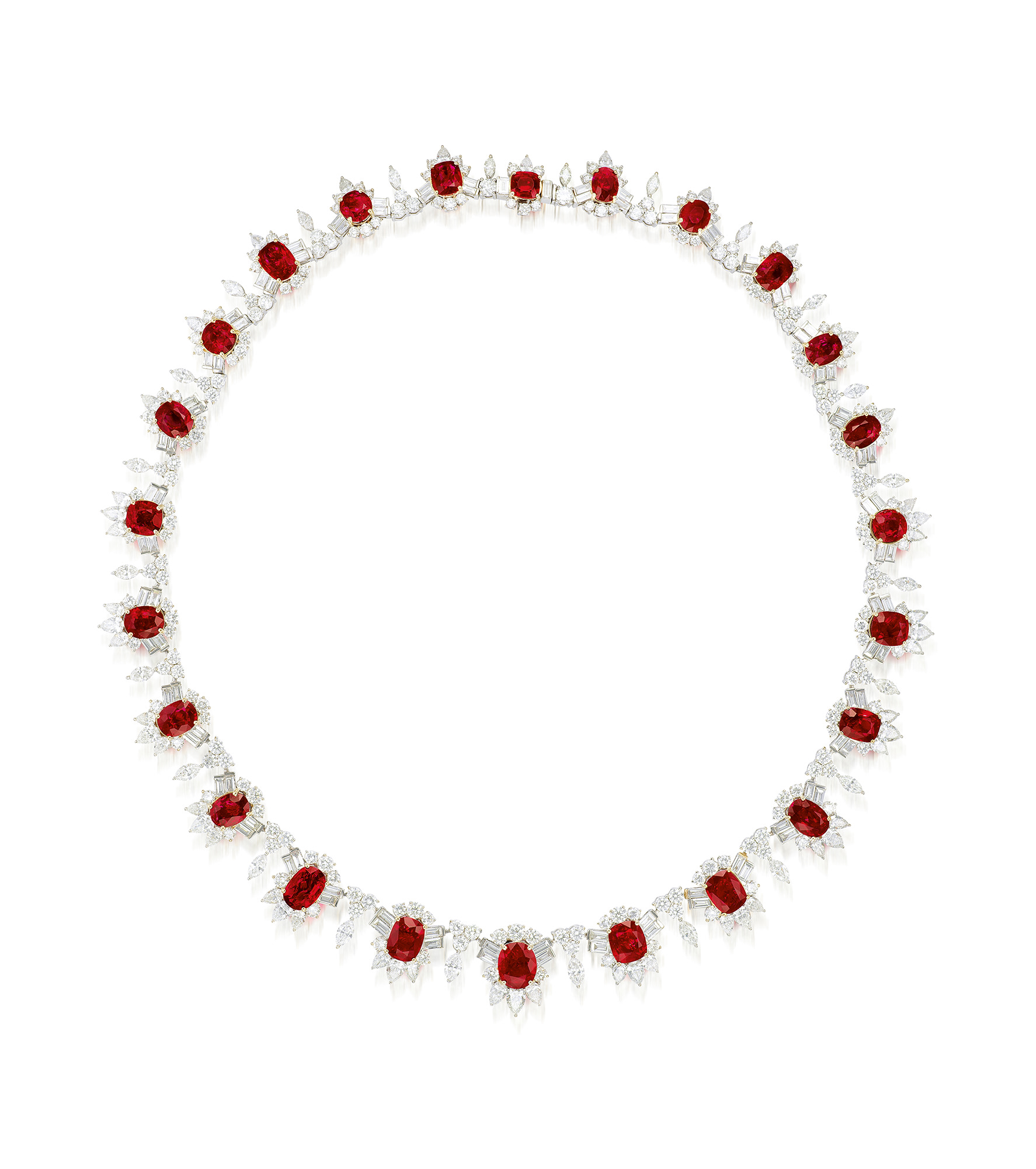 <p>A Ruby and Diamond Necklace</p>
