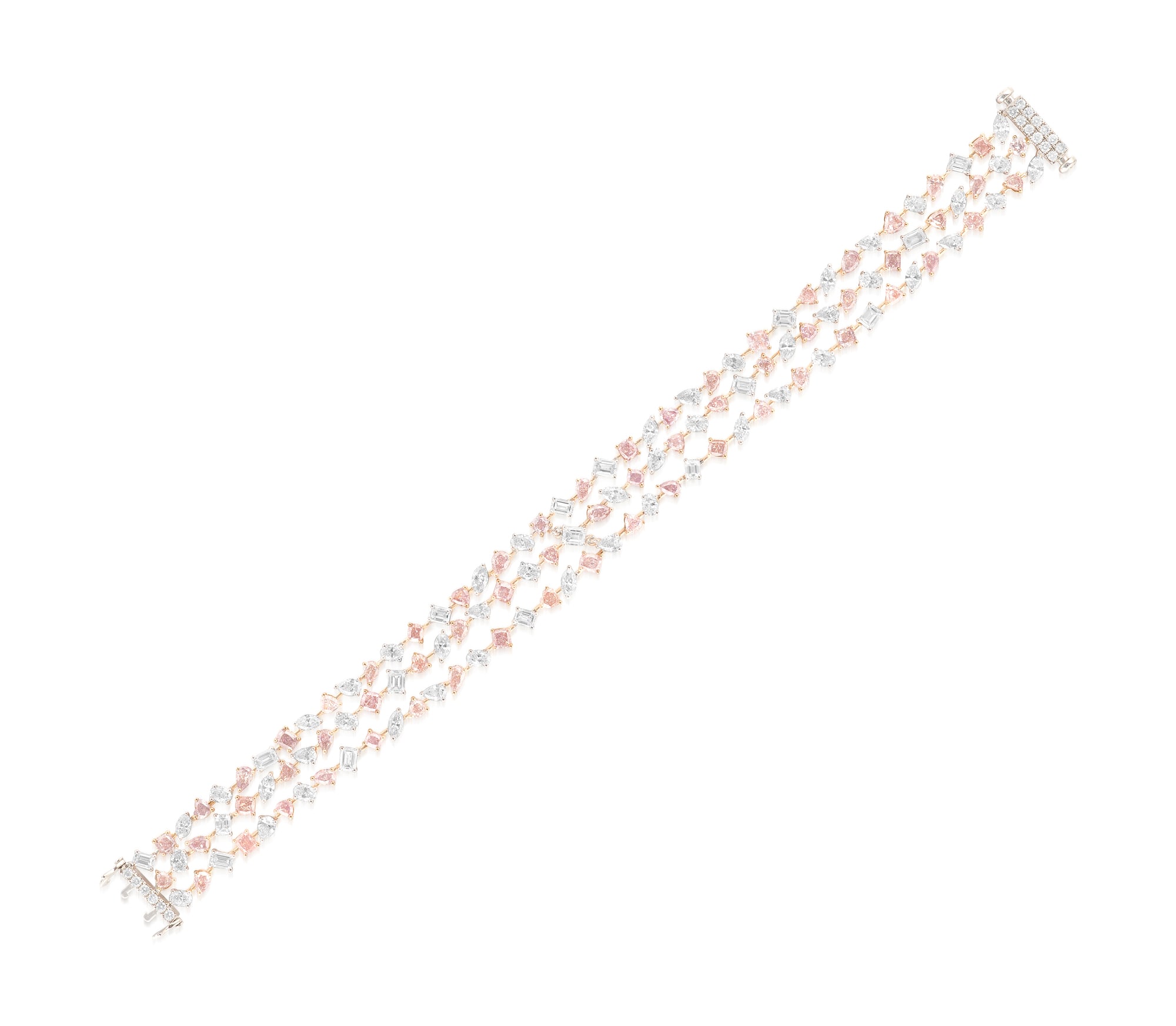 <p>Coloured Diamond and Diamond Bracelet</p>
