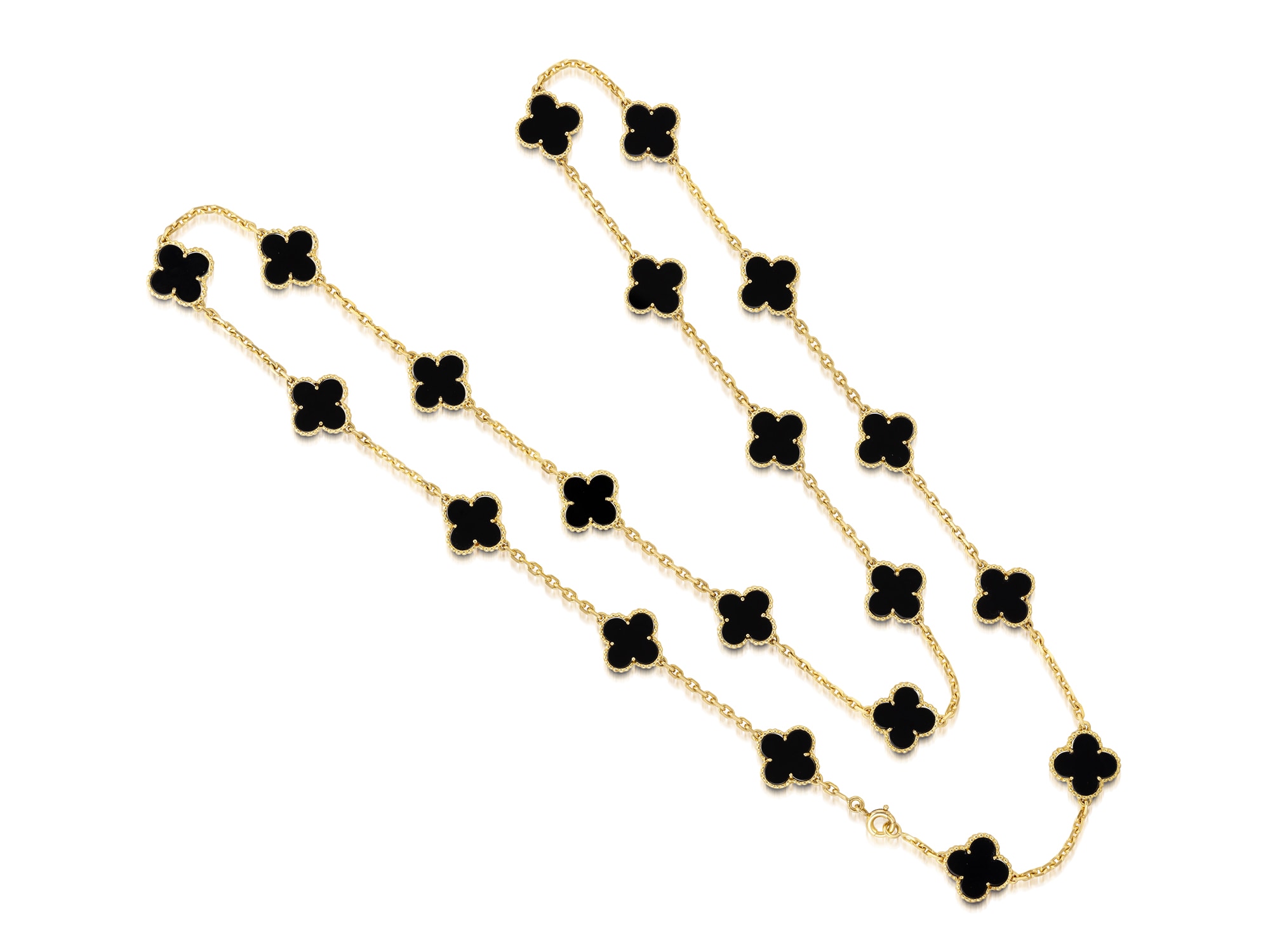 <p><strong>VAN CLEEF &amp; ARPELS</strong> Onyx and Gold Necklace, &#39;Alhambra&#39;</p>

