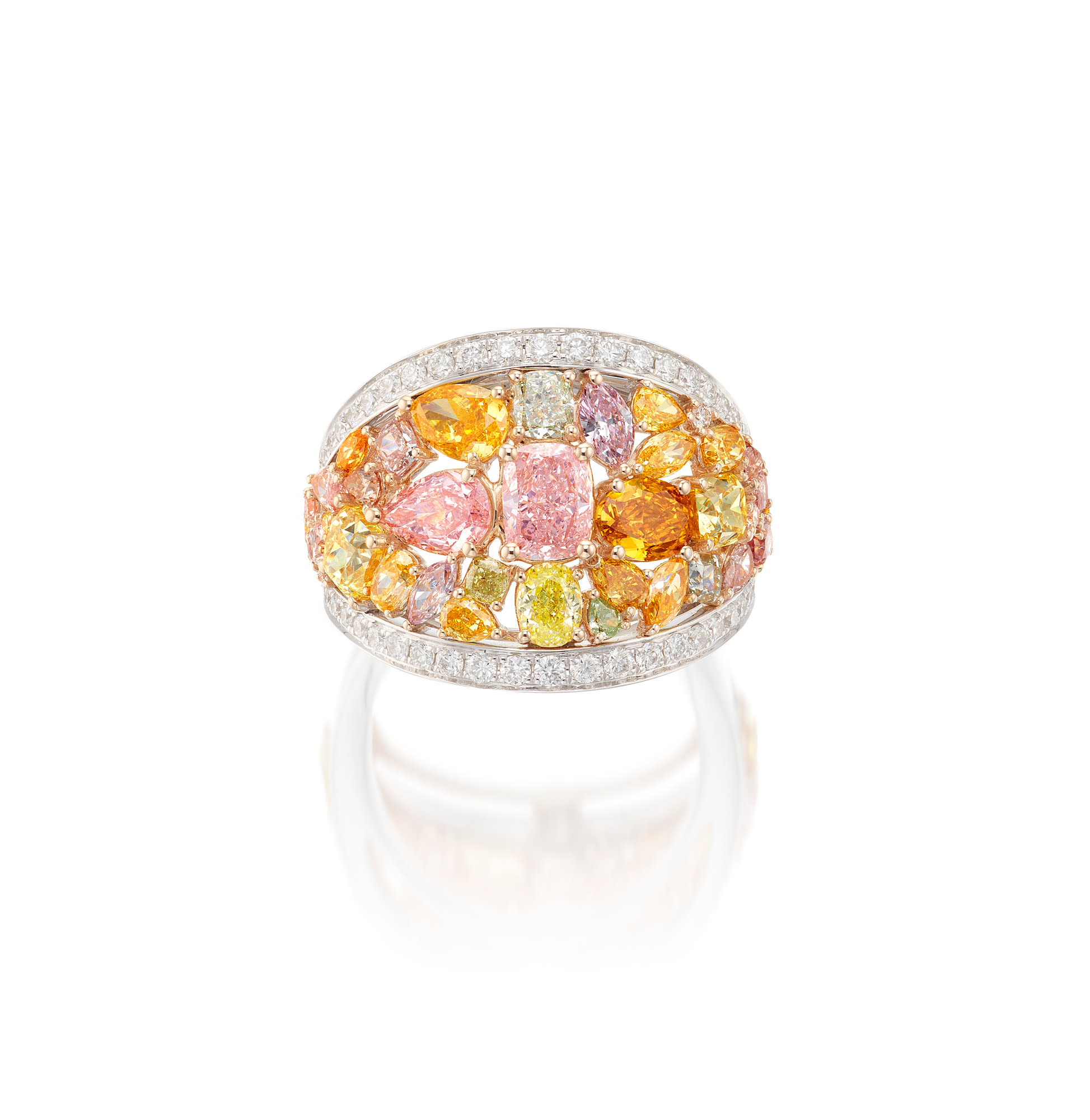 <p><em>Coloured Diamond and Diamond Ring</em></p>