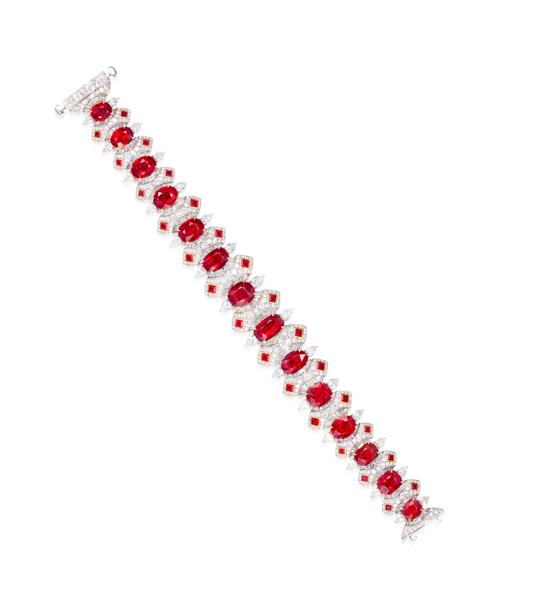 <p>A Burmese Ruby and Diamond Bracelet</p>
