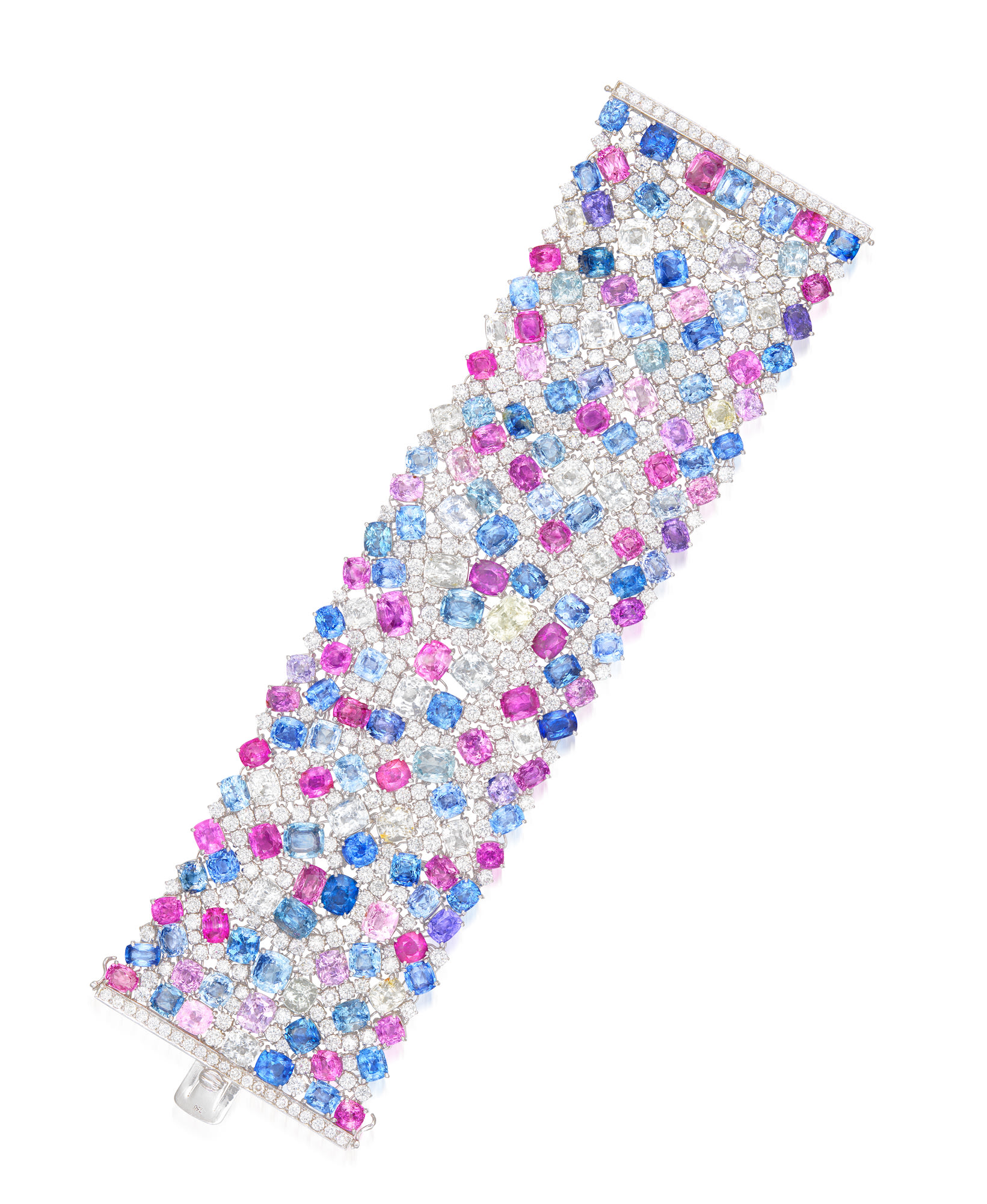 <p>A Multi-Coloured Sapphire and Diamond Bracelet</p>
