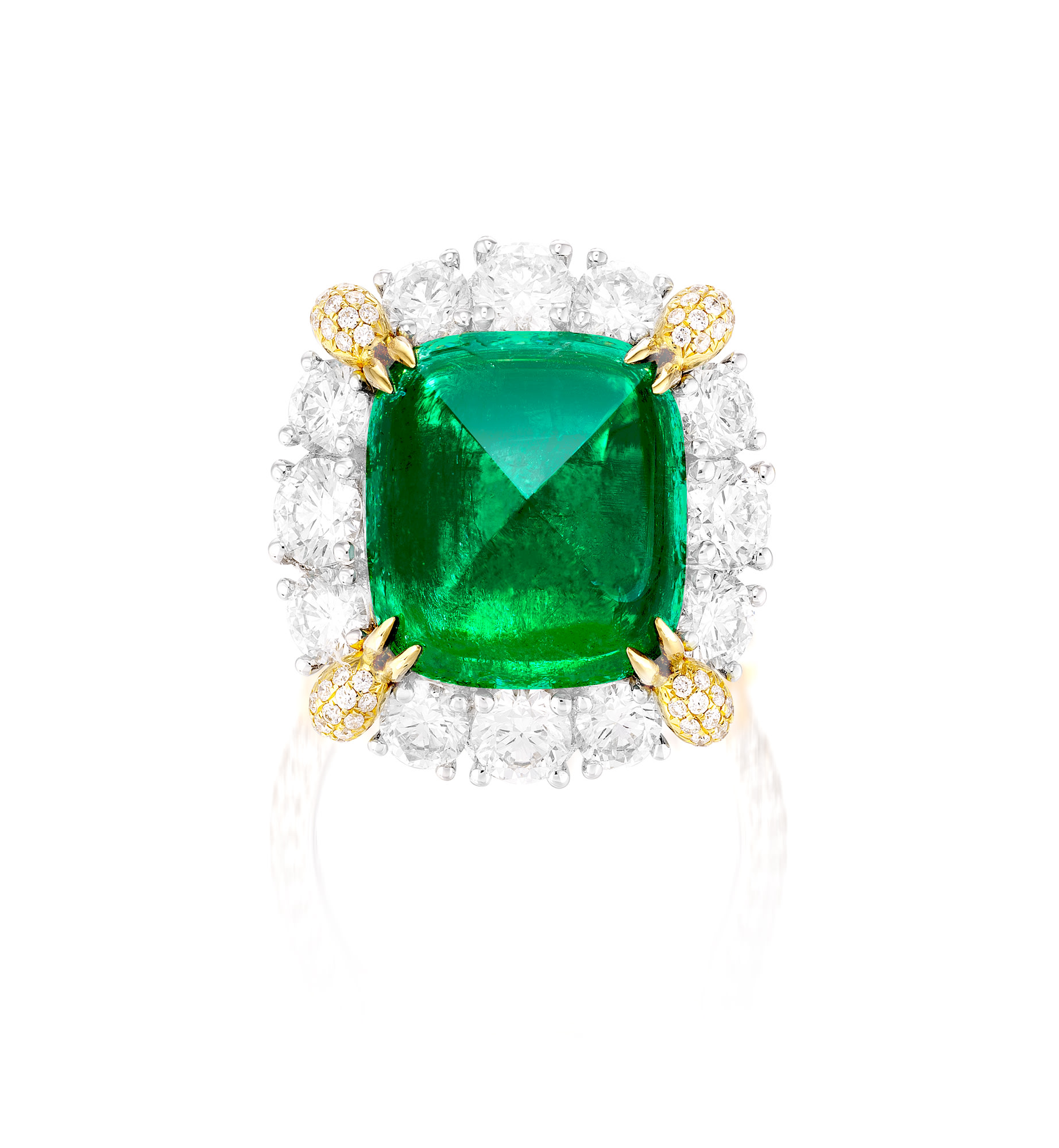 <p>A 10.83 carat Emerald and Diamond Ring</p>

