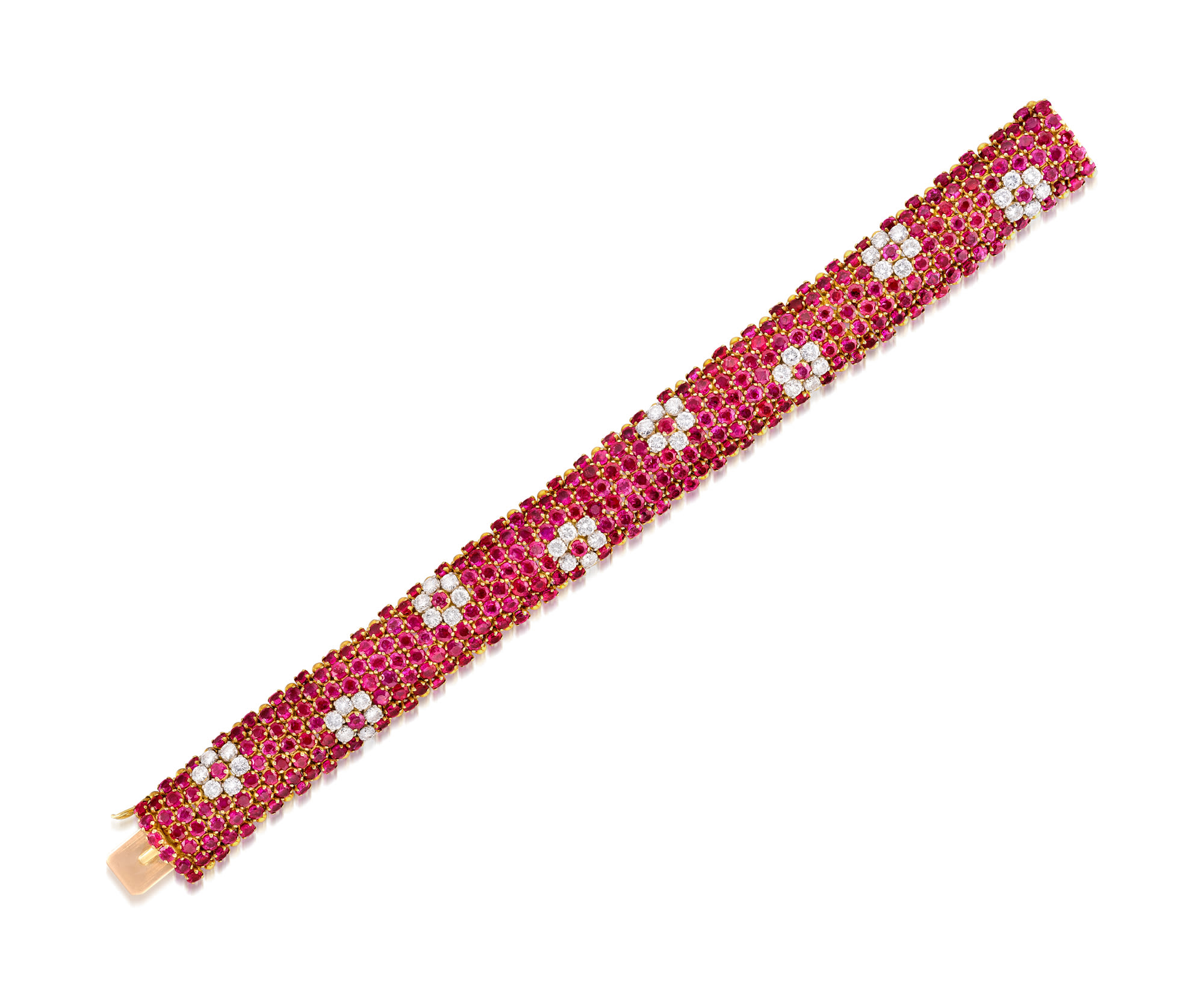 <p><strong>TIFFANY &amp; CO.</strong>, Ruby and Diamond Bracelet, 1950s</p>
