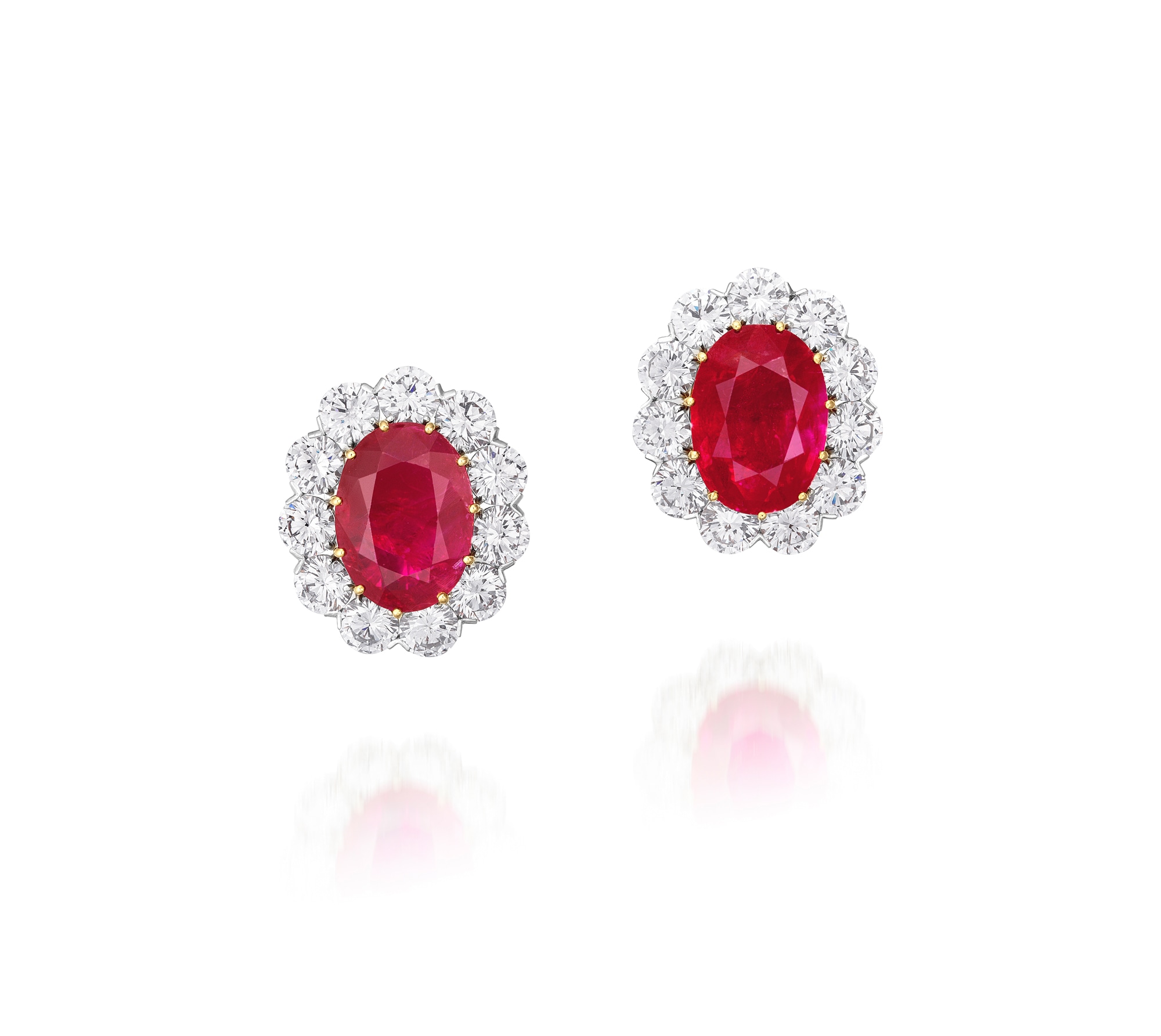 <p><em>Pair of Ruby and Diamond Ear Clips</em></p>

