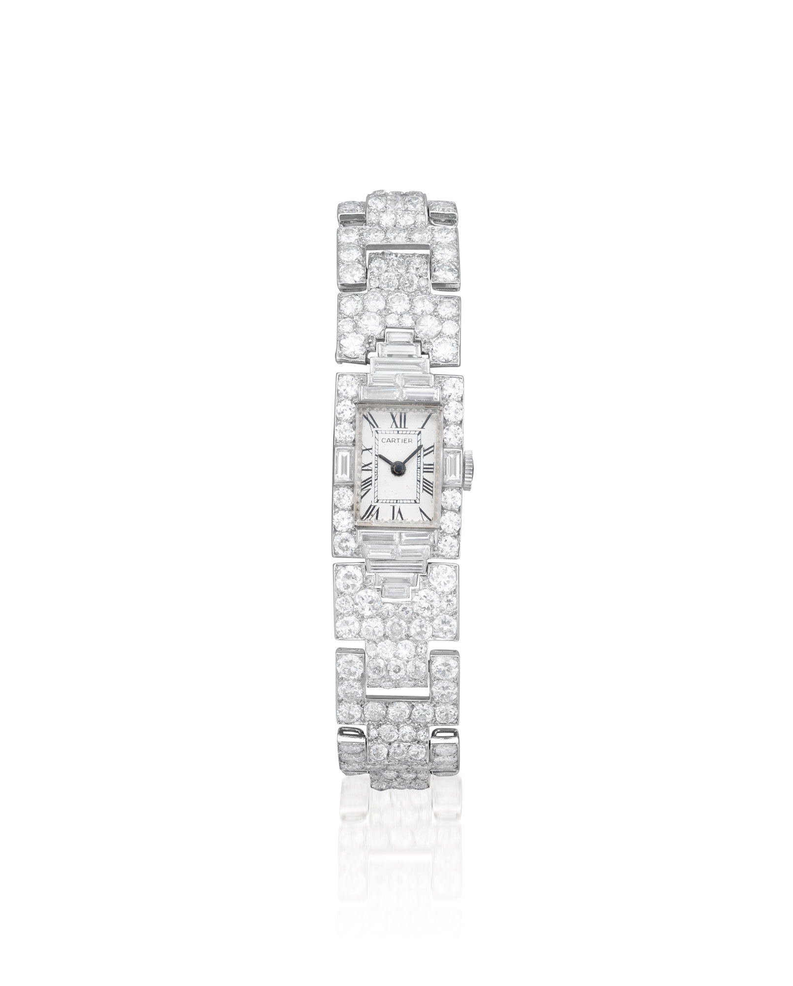 <p><strong>CARTIER</strong> <em>Diamond Bracelet Watch</em>, Circa 1929</p>