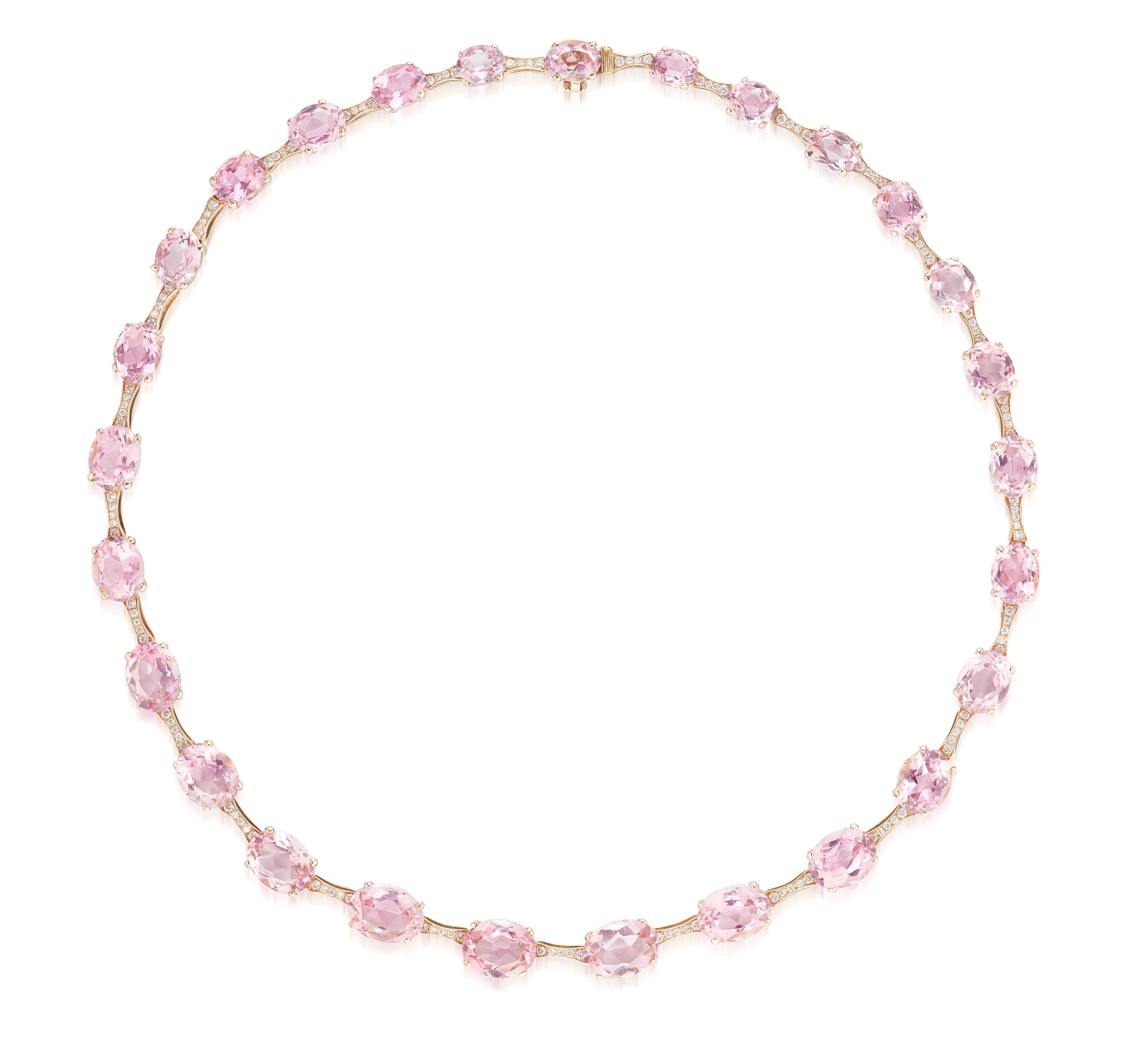 <p>A Coloured Tourmaline and Diamond Necklace</p>
