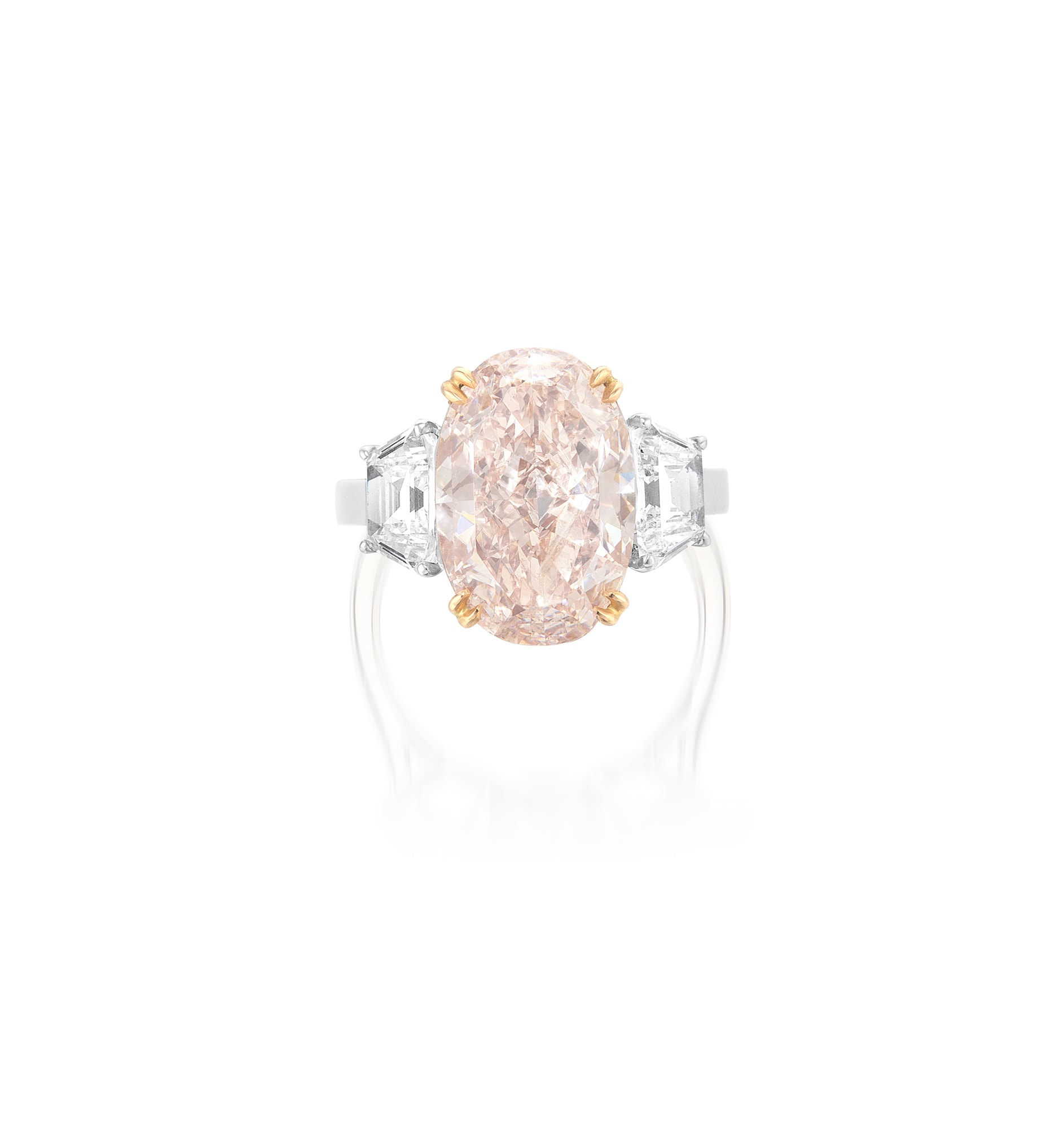 <p><em>Fancy Orangy Pink Diamond and Diamond Ring</em></p>