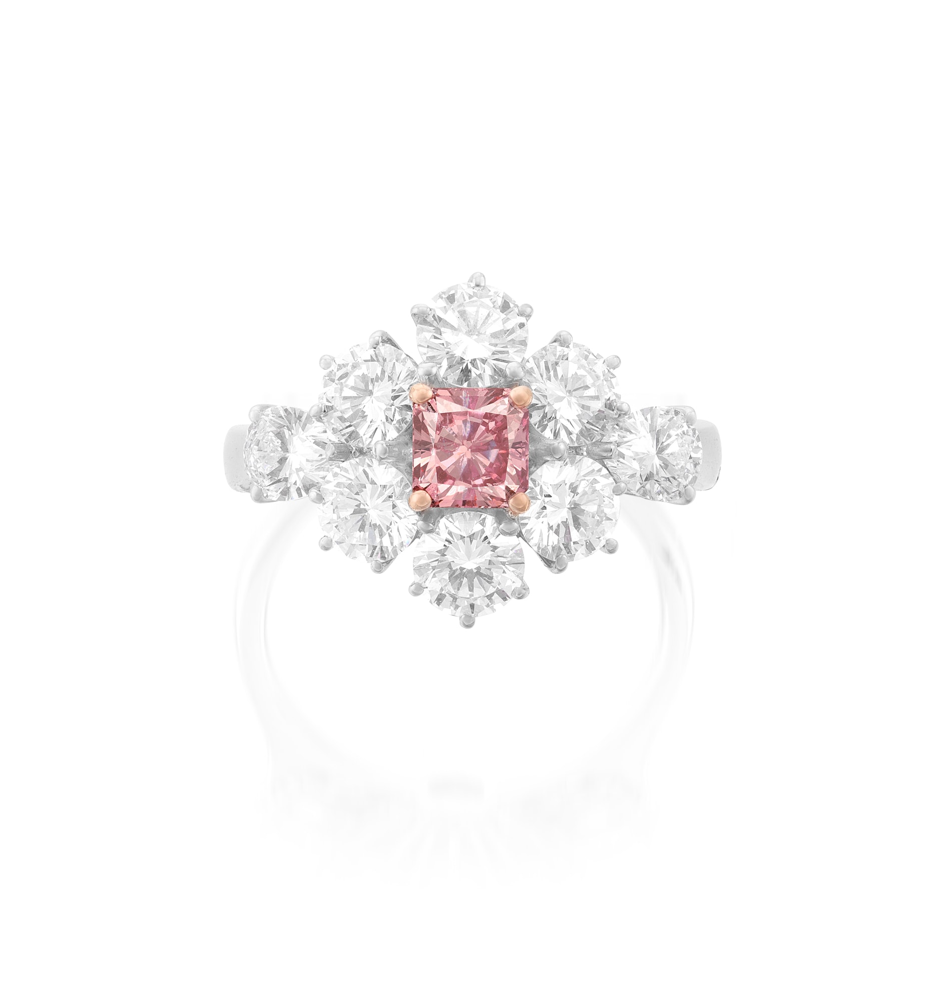 <p><em>Fancy Intense Purplish Pink Diamond and Diamond Ring</em></p>

