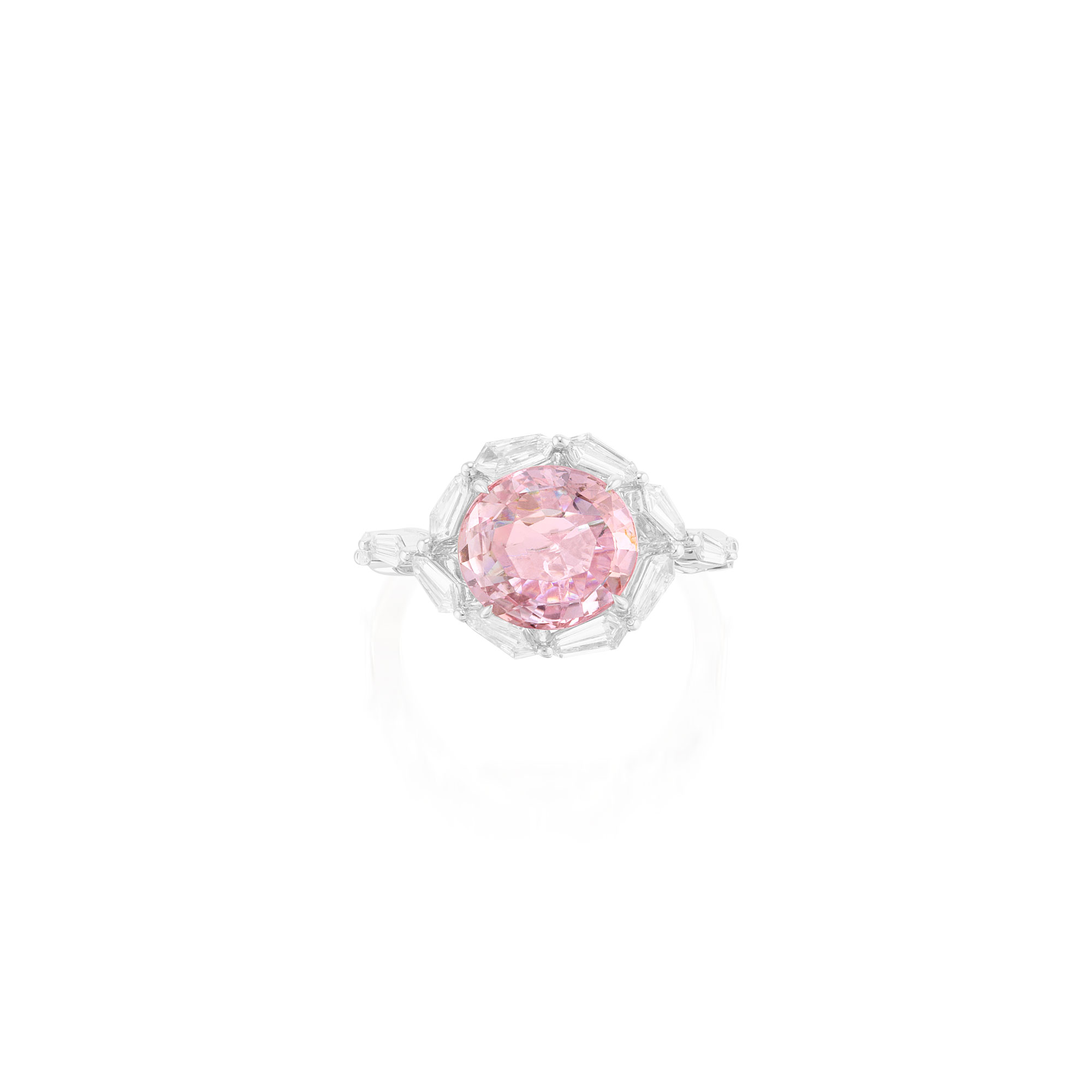 <p><em>Padparadscha Sapphire and Diamond Ring</em></p>