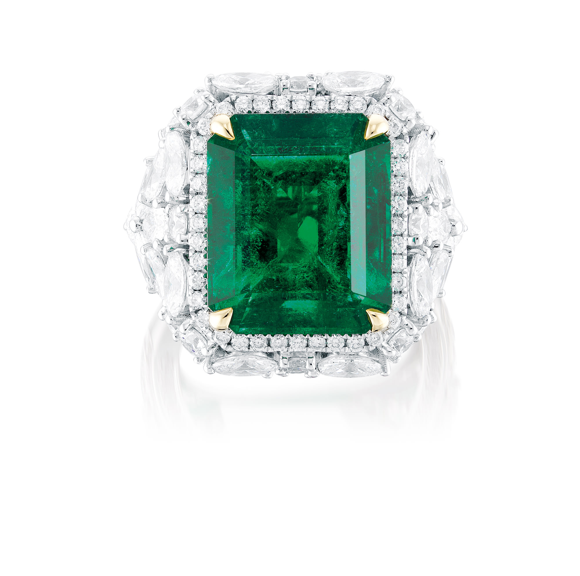 <p>A 10.66 carat Emerald and Diamond Ring</p>
