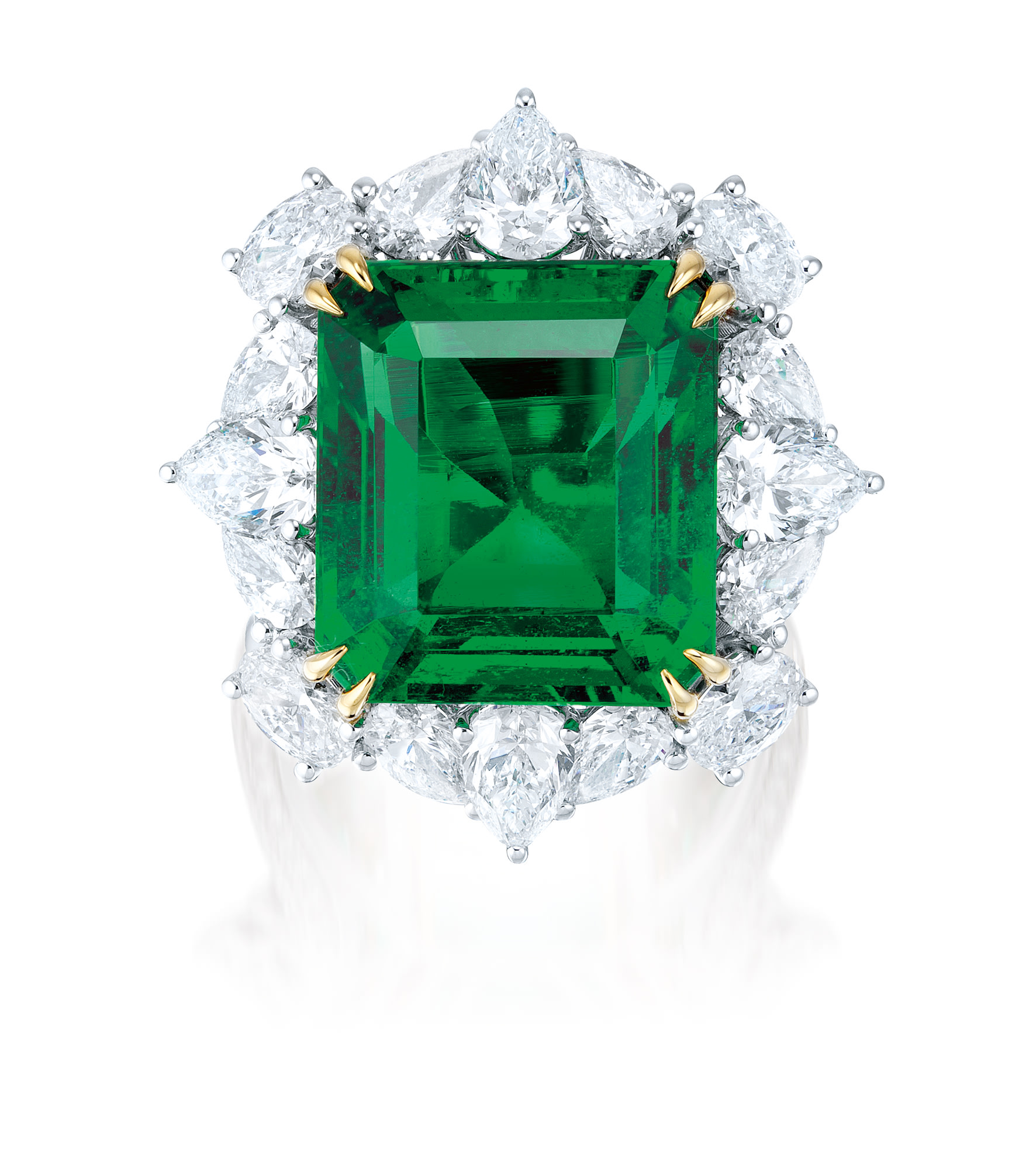 <p>A 16.48 carat Emerald and Diamond Ring </p>