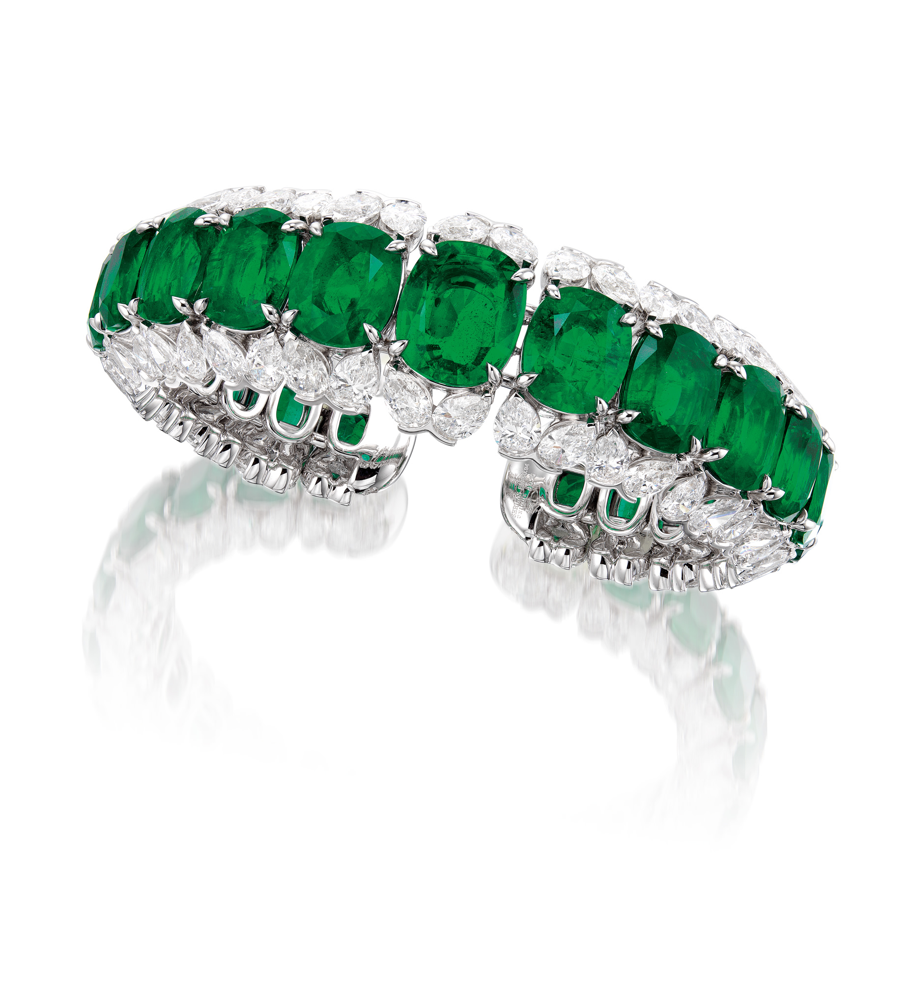 <p>An Emerald and Diamond Bangle</p>
