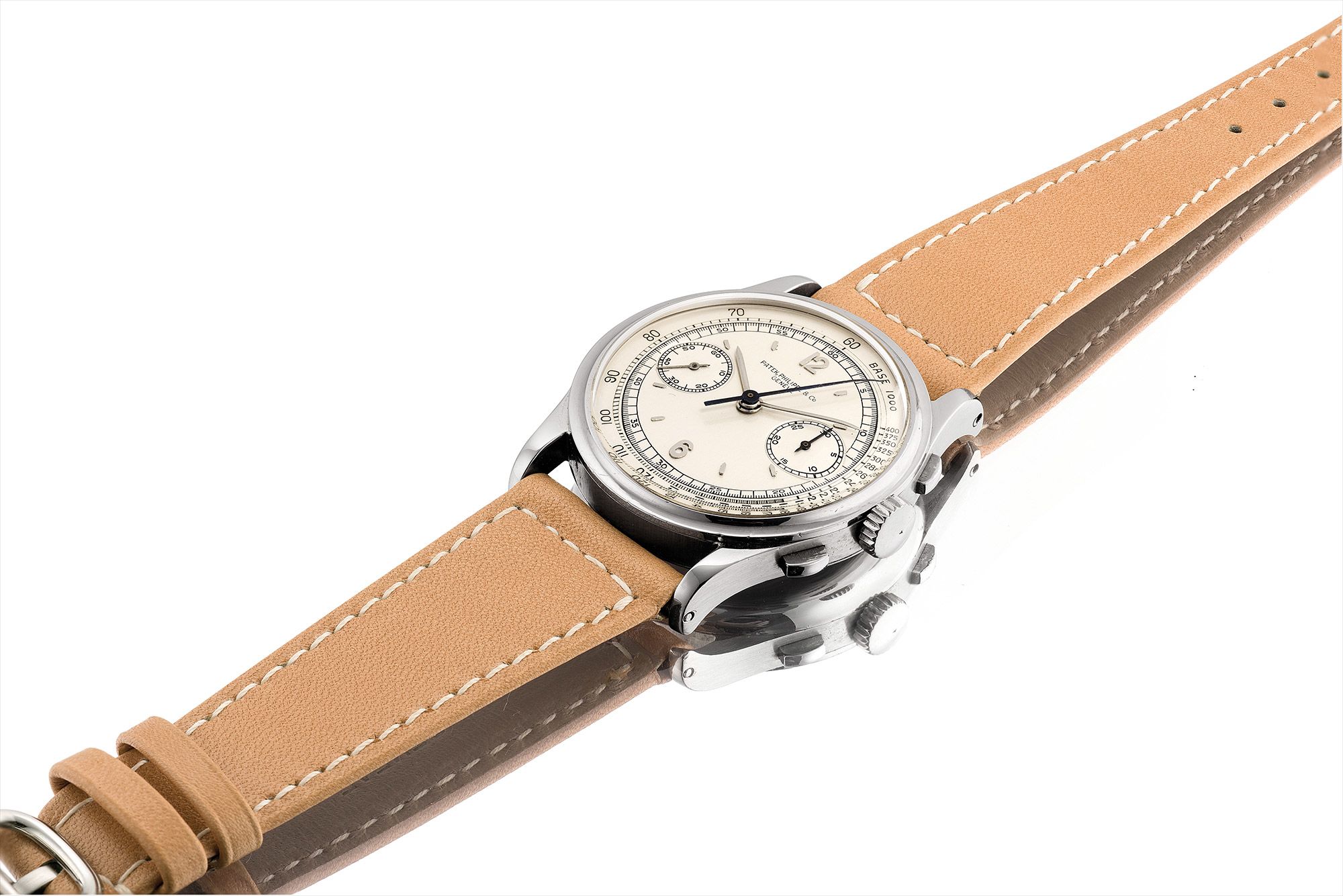 <b>PATEK PHILIPPE</b> A very fine and important stainless steel chronograph wristwatch with original certificate , reference 530, 1943