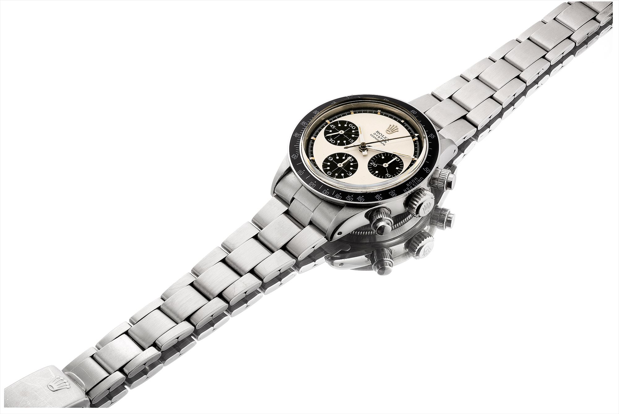 <b>ROLEX</b> An extremely fine and highly attractive stainless steel chronograph wristwatch with 'Paul Newman' dial and bracelet, reference 6263,&nbsp; circa 1970