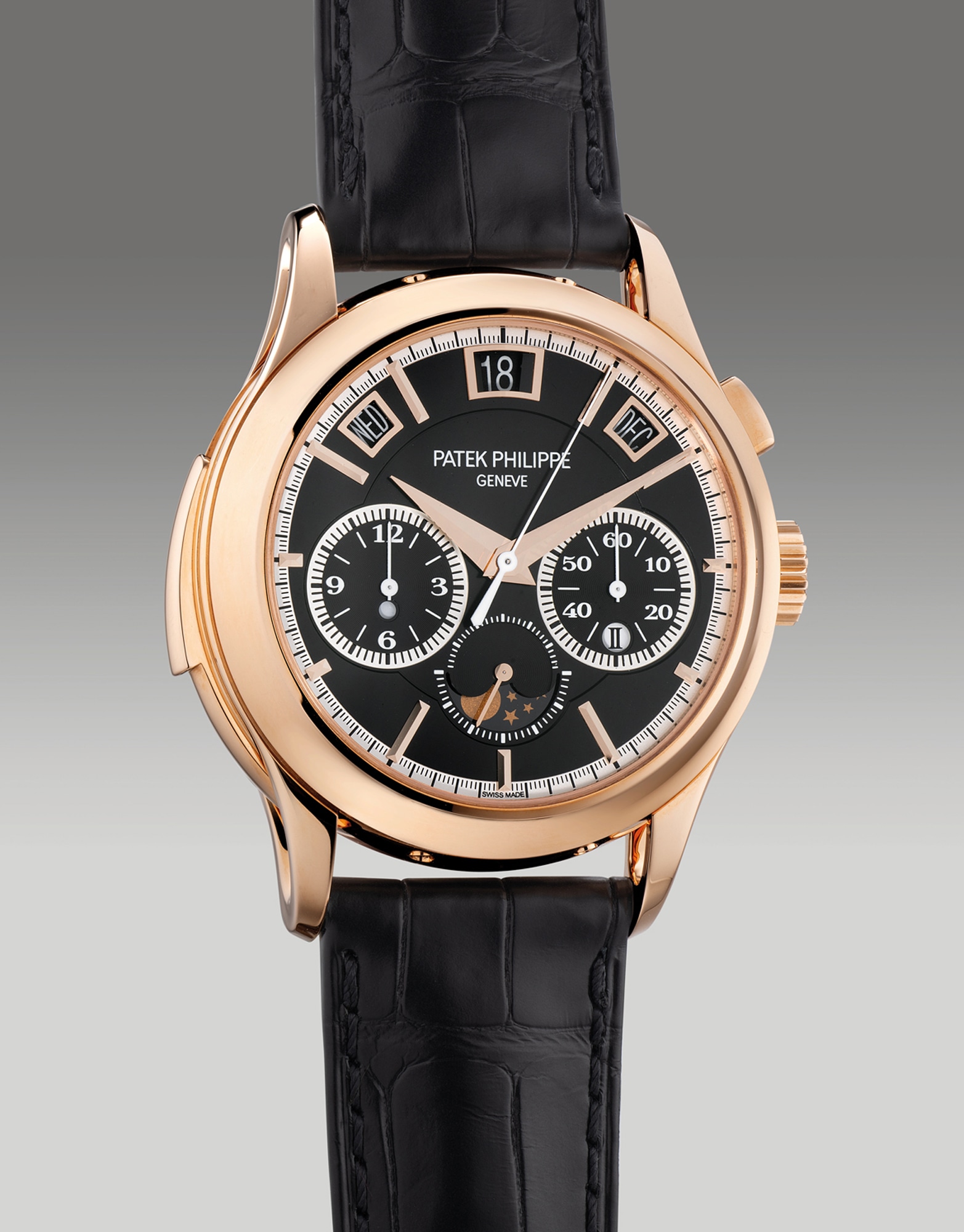 <p><strong>PATEK PHILIPPE</strong> <em>Ref. 5208R-001 pink gold minute repeating perpetual calendar single-button chronograph wristwatch</em>, Circa 2019 </p>