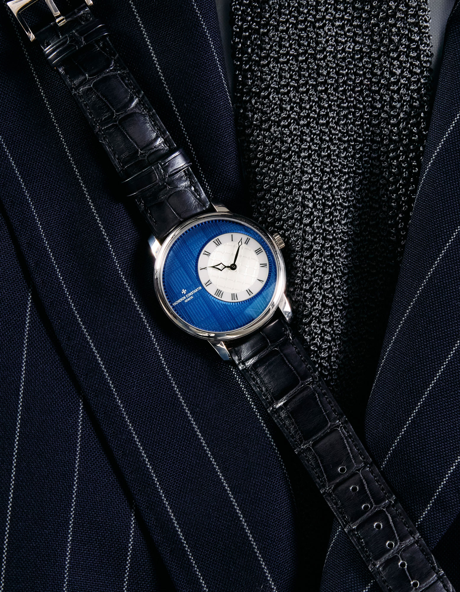 <p><strong>VACHERON CONSTANTIN</strong> <em>Metiers D'Art Elegance Sartoriale "Tartan" in white gold</em></p>