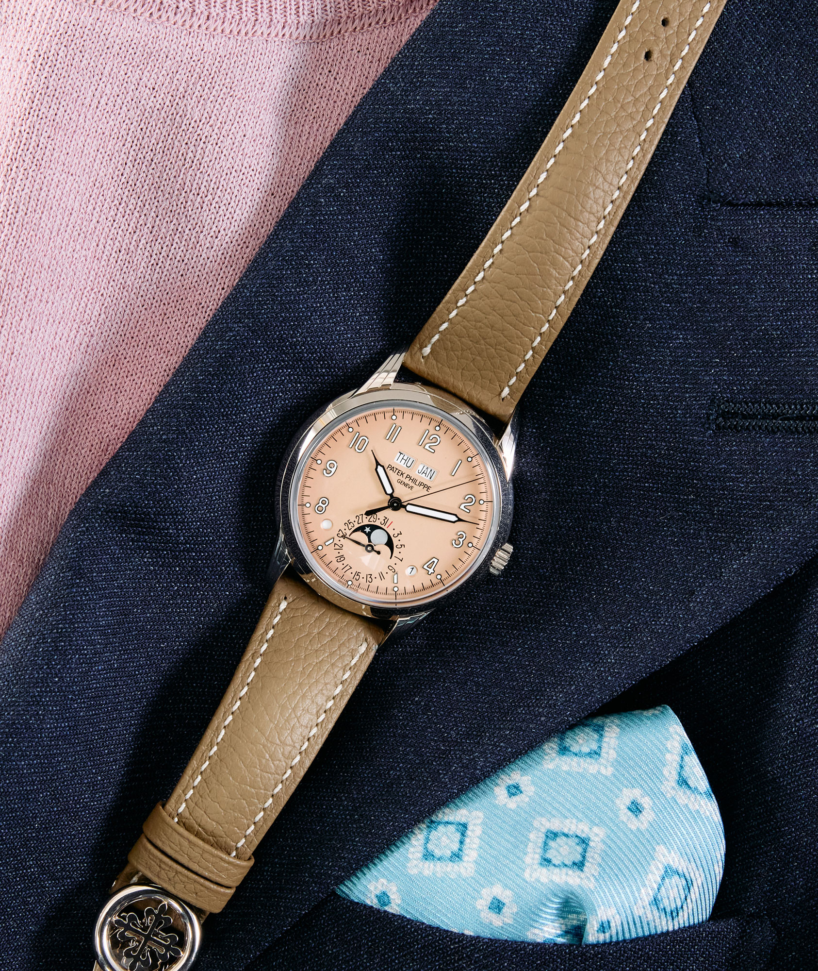 <p><strong>PATEK PHILIPPE</strong> <em>ref. 5320G-011 in white gold</em></p>