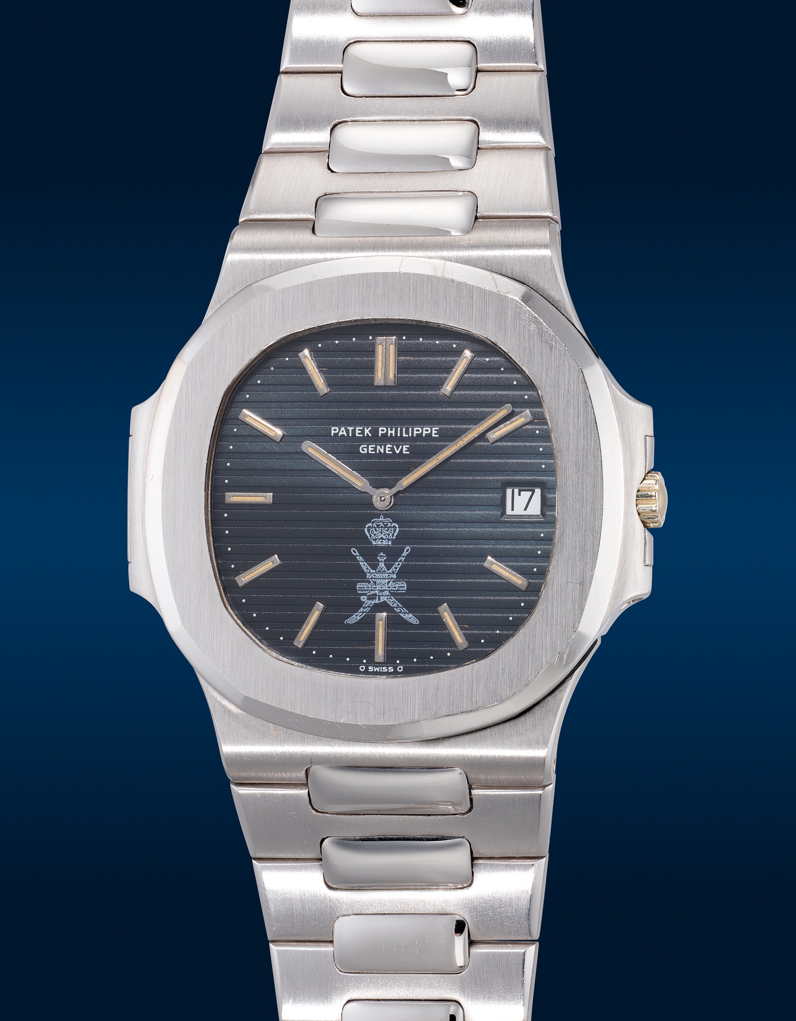 <p><strong>PATEK PHILIPPE</strong> <em>&ldquo;Royal Khanjar&rdquo; 3700/1 in white gold with Gay Fr&egrave;res bracelet, Extract from the Archives and Asprey presentation box, retailed by Asprey</em>, 1978</p>
