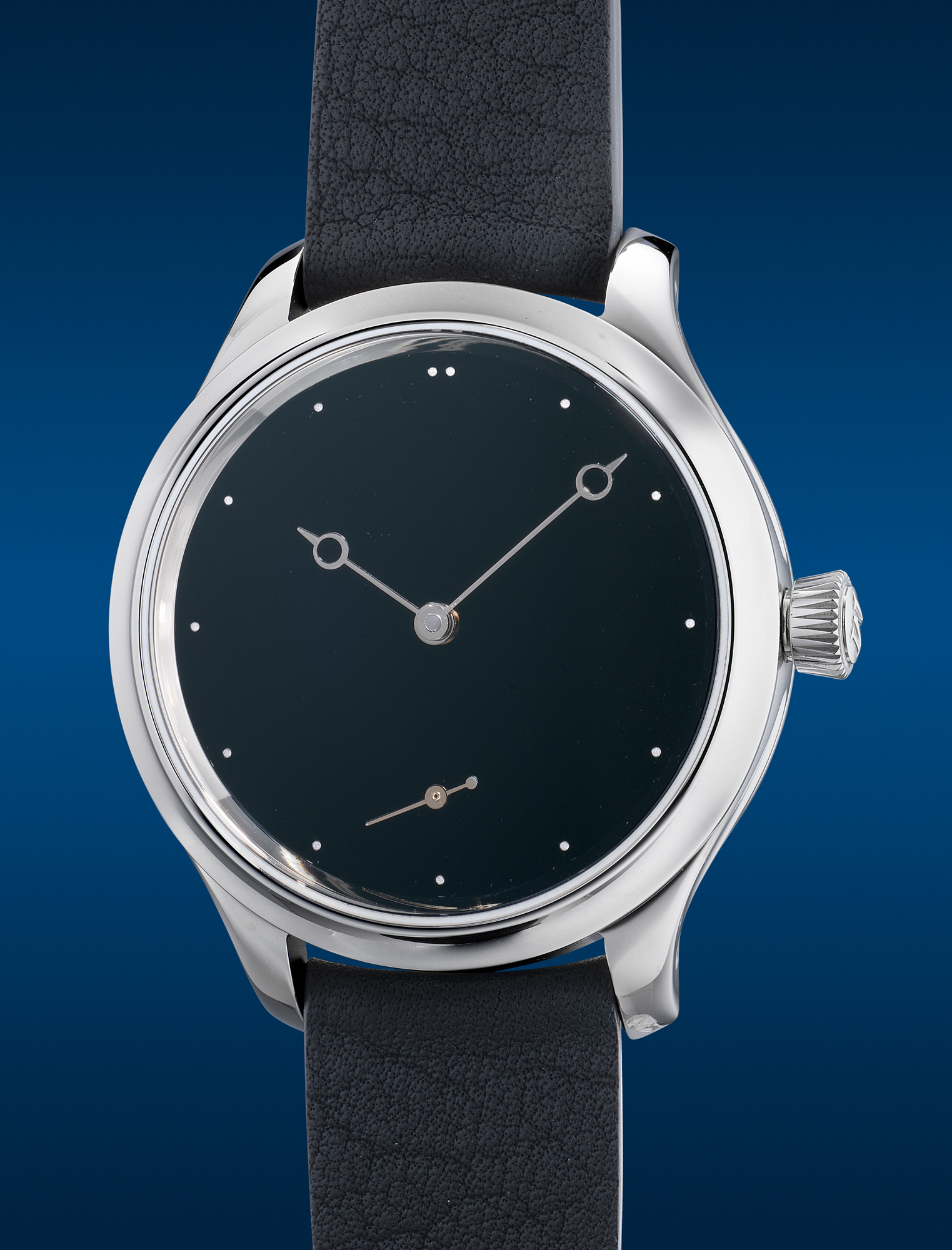 <p><strong>H. MOSER & CIE</strong>, Endeavour Small Seconds Total Eclipse, Ref. 1327-1200 in stainless steel, circa 2022, limited edition made in collaboration with The Armoury</p>